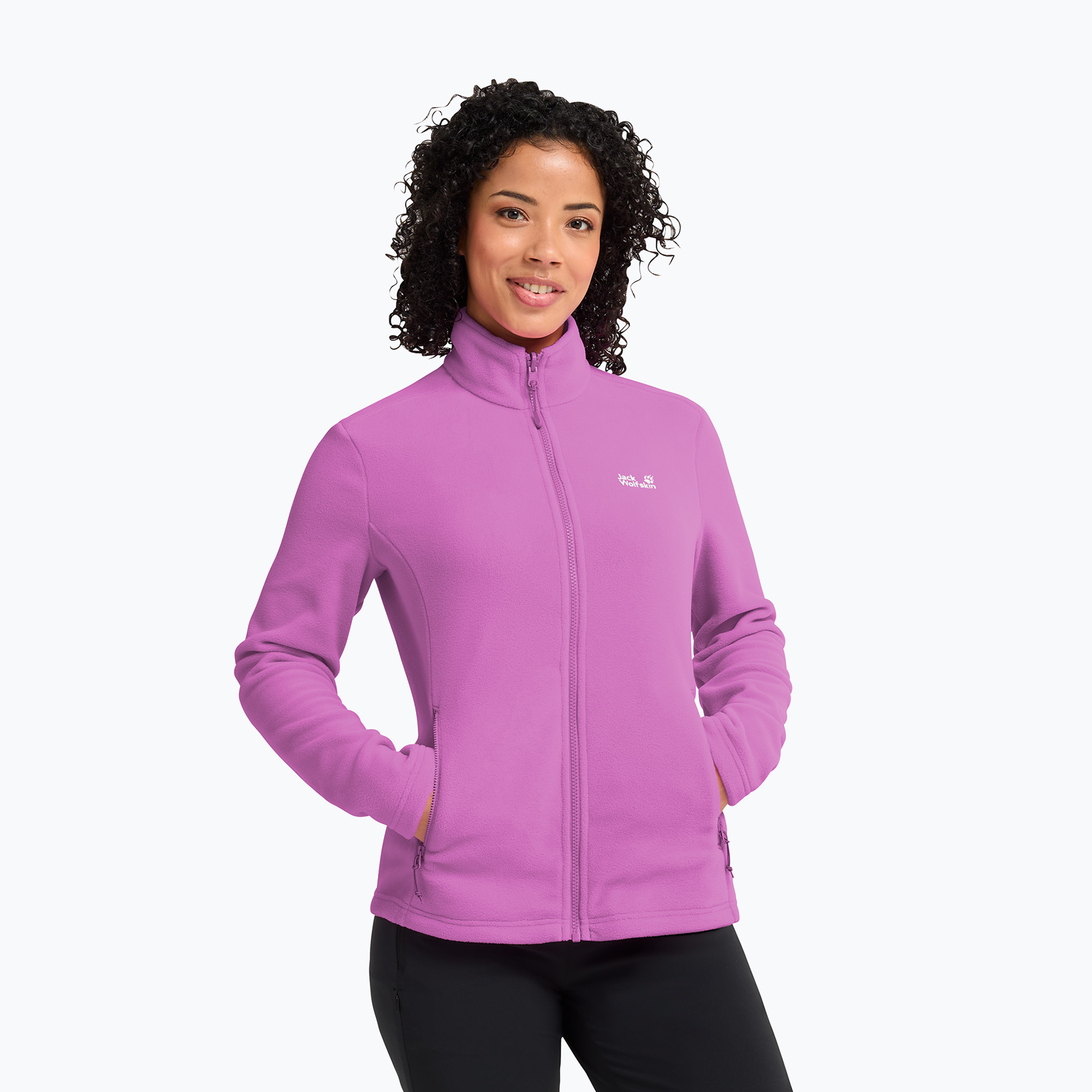 Bluza polarowa damska Jack Wolfskin Taunus 100 Full Zip foxglove 