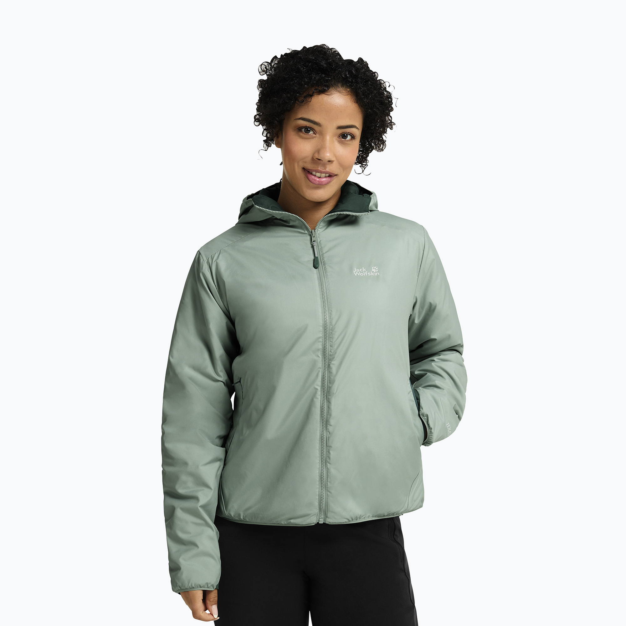 Kurtka ocieplana damska Jack Wolfskin Trail Light Ins 2IN1 green zinnia 