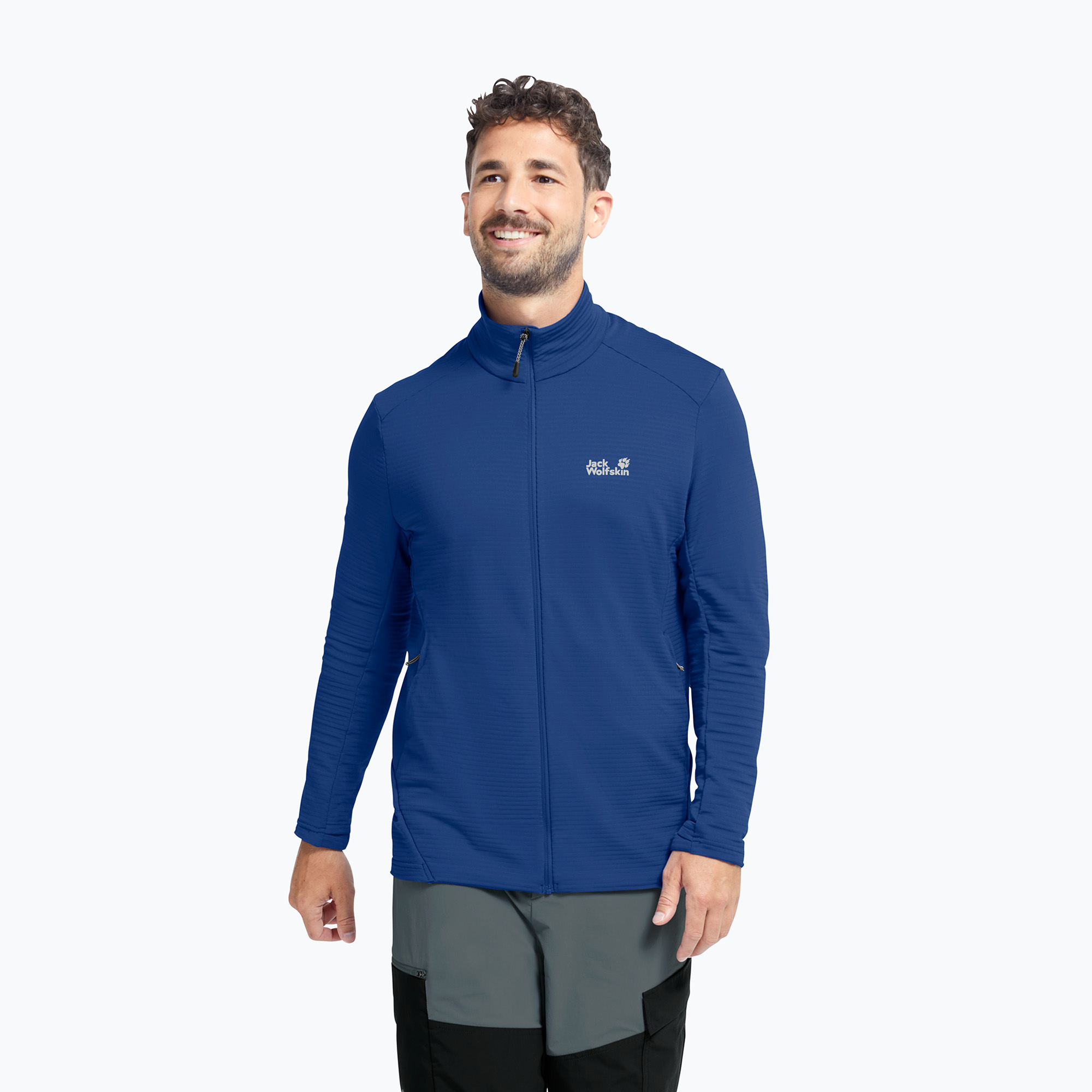 Bluza trekkingowa męska Jack Wolfskin Litestride Full Zip blue orchid