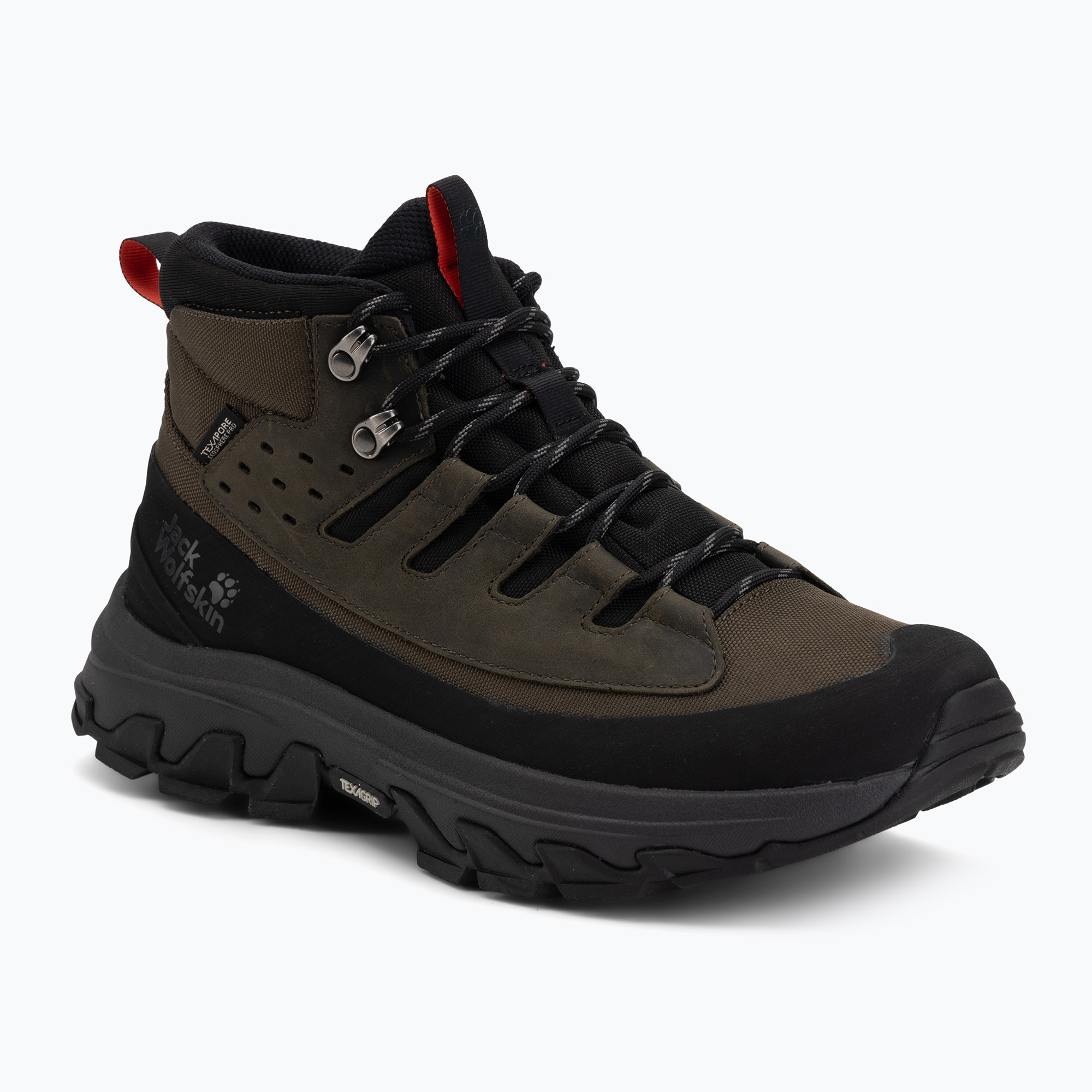 Buty turystyczne męskie Jack Wolfskin Apex Hike Texapore Mid obsidian moss 