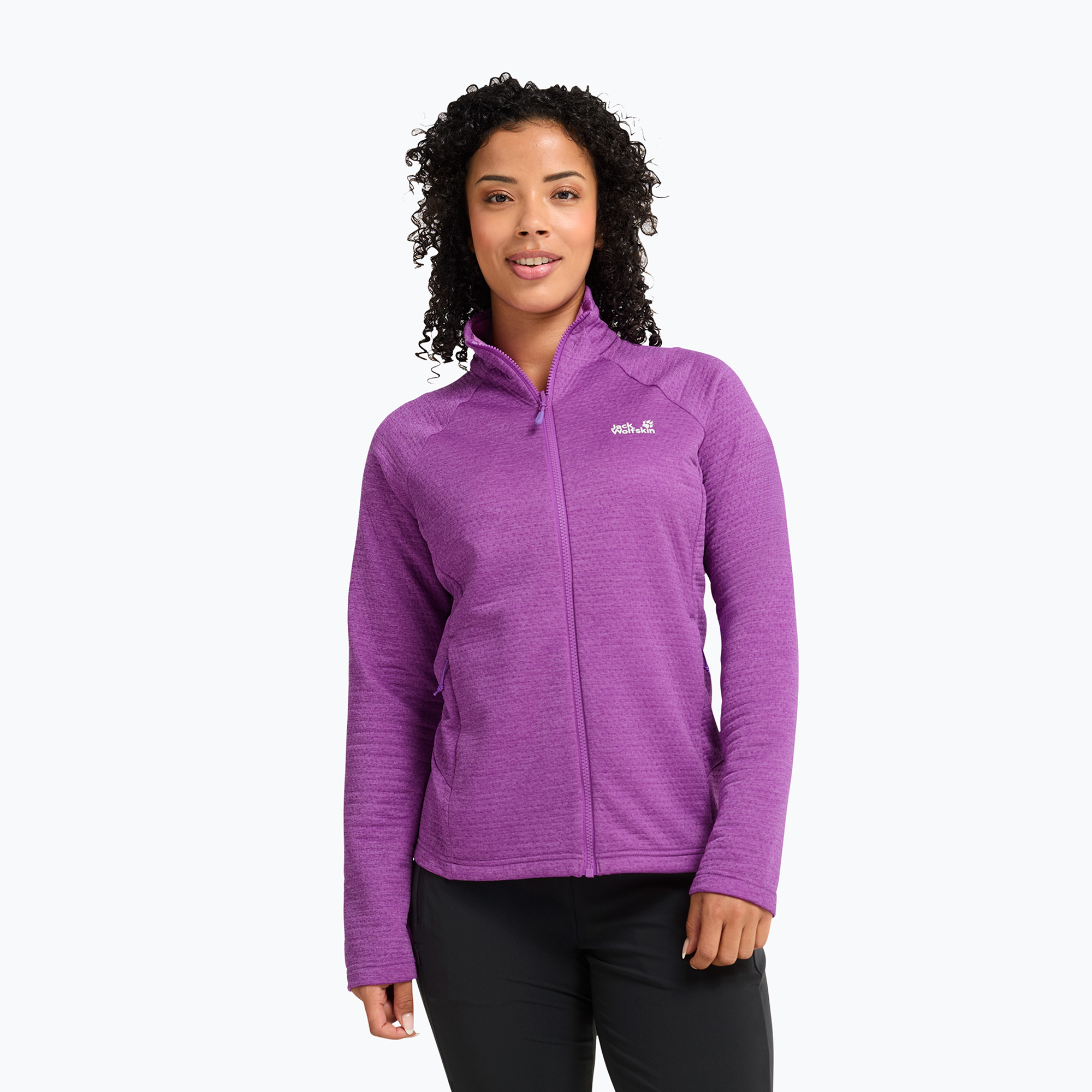 Bluza polarowa damska Jack Wolfskin Anytrail Full Zip freesia 