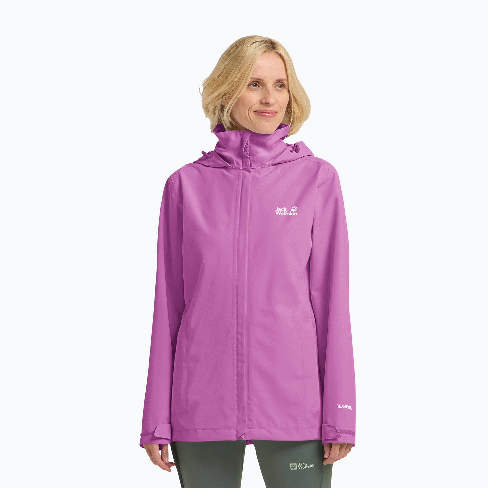 Kurtka przeciwdeszczowa damska Jack Wolfskin Trailtime 2L foxglove 