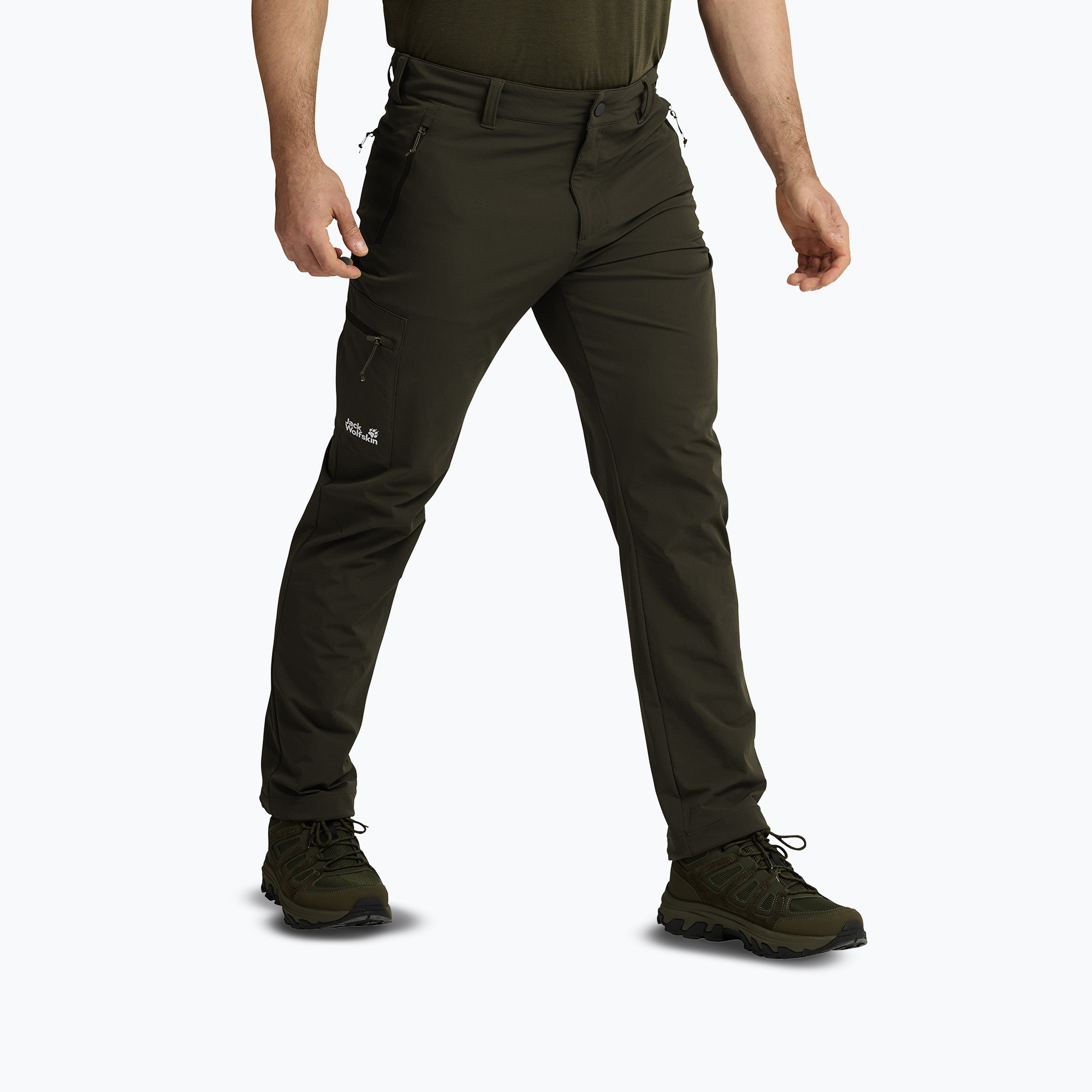 Мъжки панталони за трекинг Jack Wolfskin Activate Flex obsidian moss