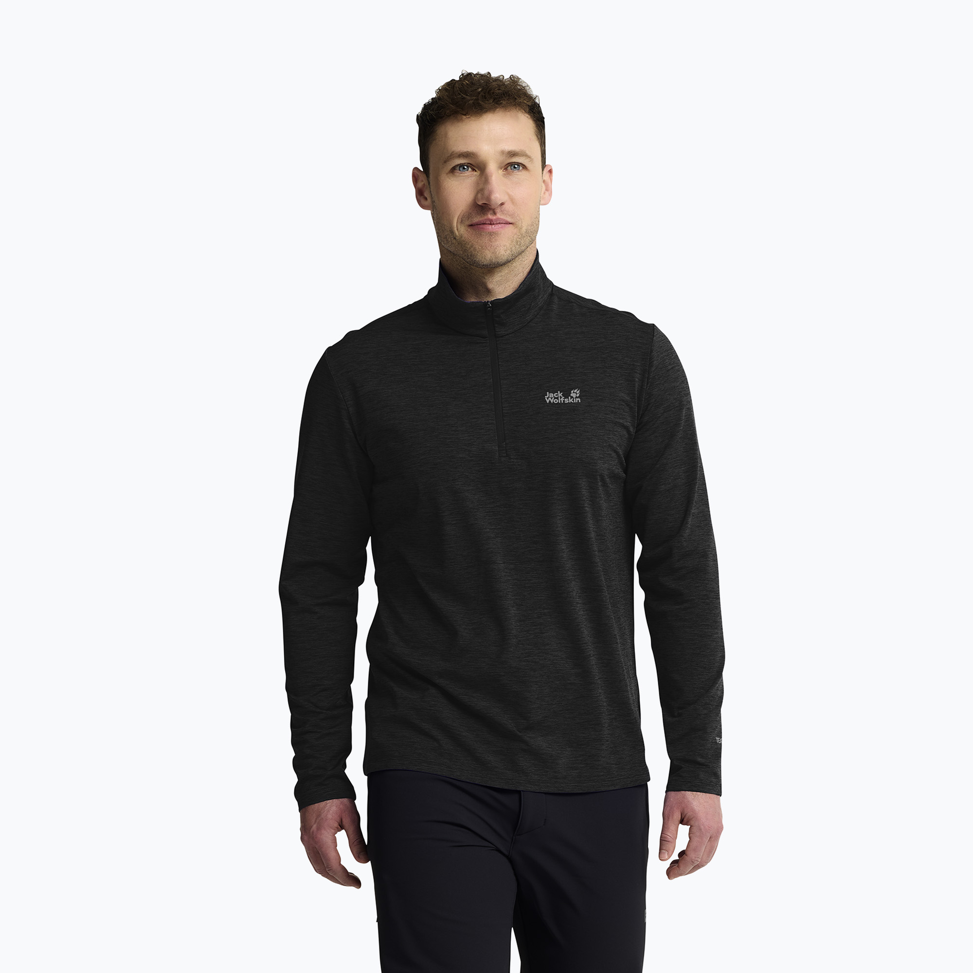 Мъжки поларен суитшърт Jack Wolfskin Trail Half Zip black