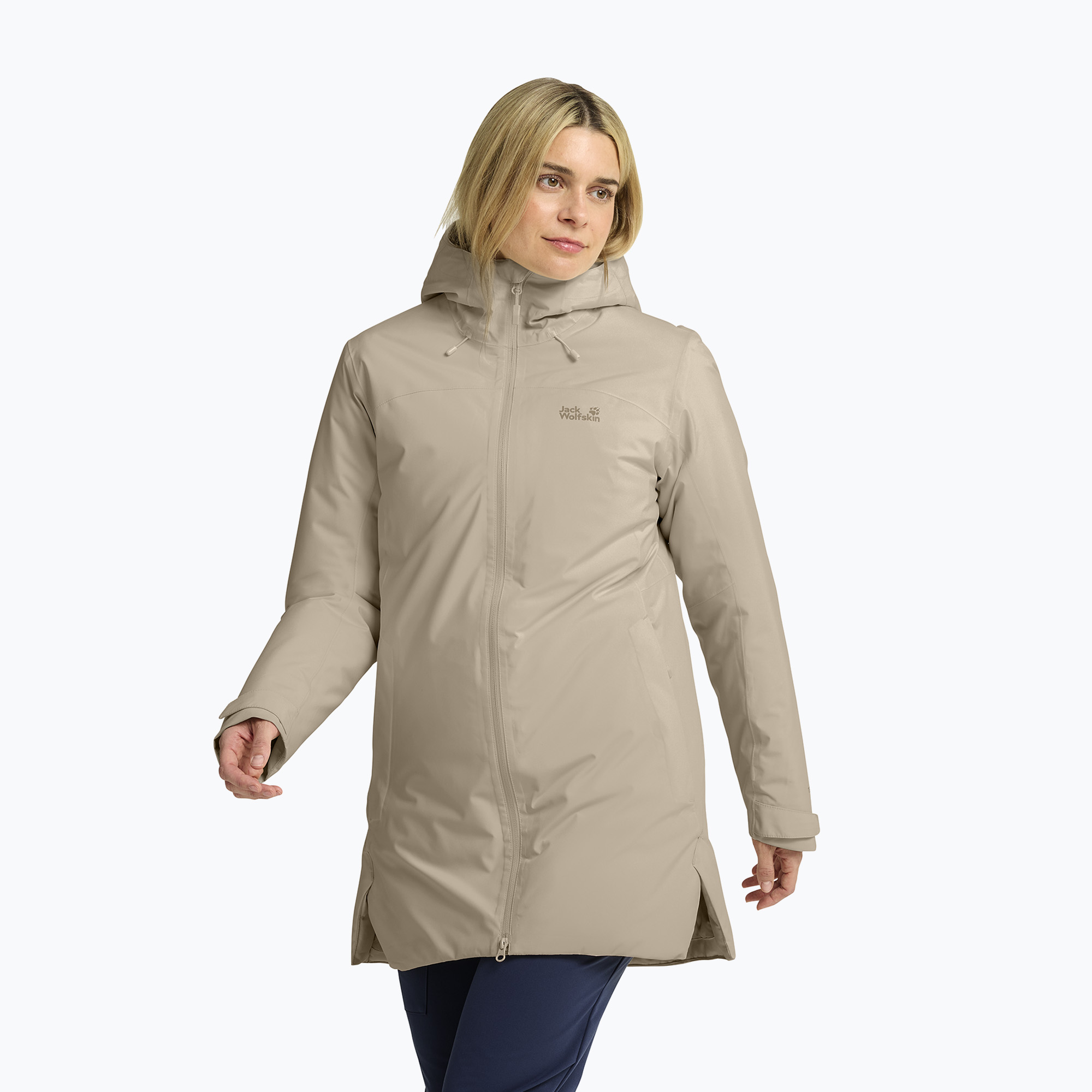 Дамско яке за дъжд Jack Wolfskin Heidelstein 2 Ins oyster