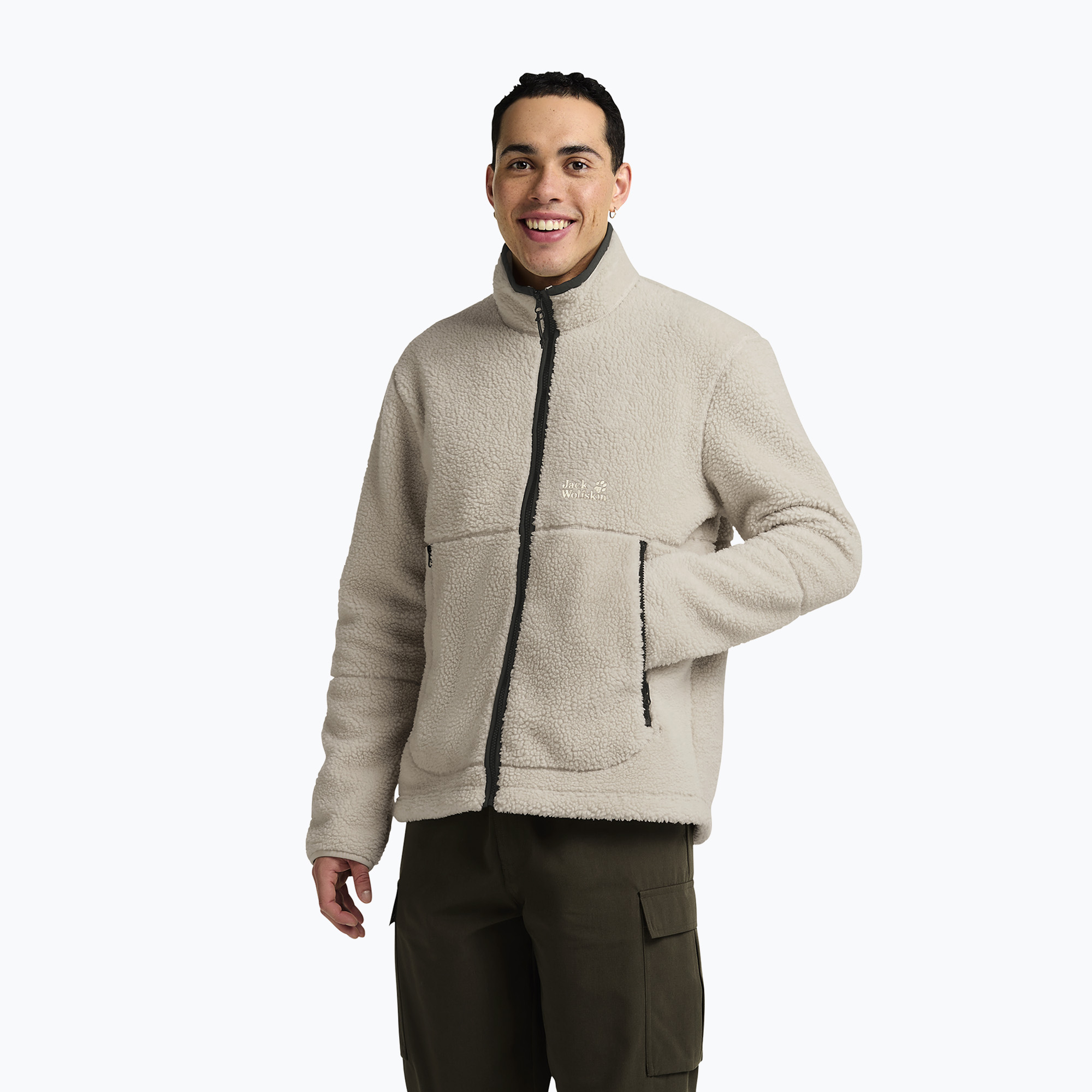 Мъжки поларен суитшърт Jack Wolfskin Stone Lite oyster
