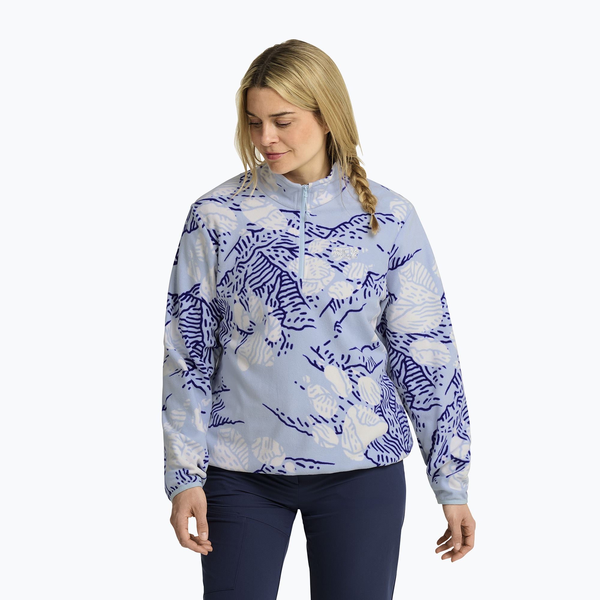 Dámska fleecová mikina Jack Wolfskin Paw Era 100 Orint Half Zip paw crystal blue