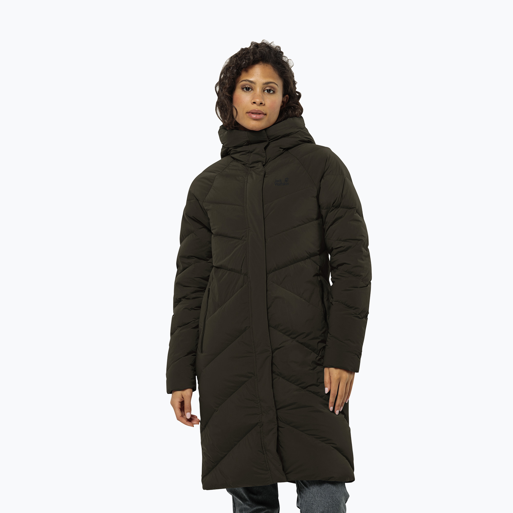 Дамско пухено палто Jack Wolfskin Marienplatz Coat obsidian moss
