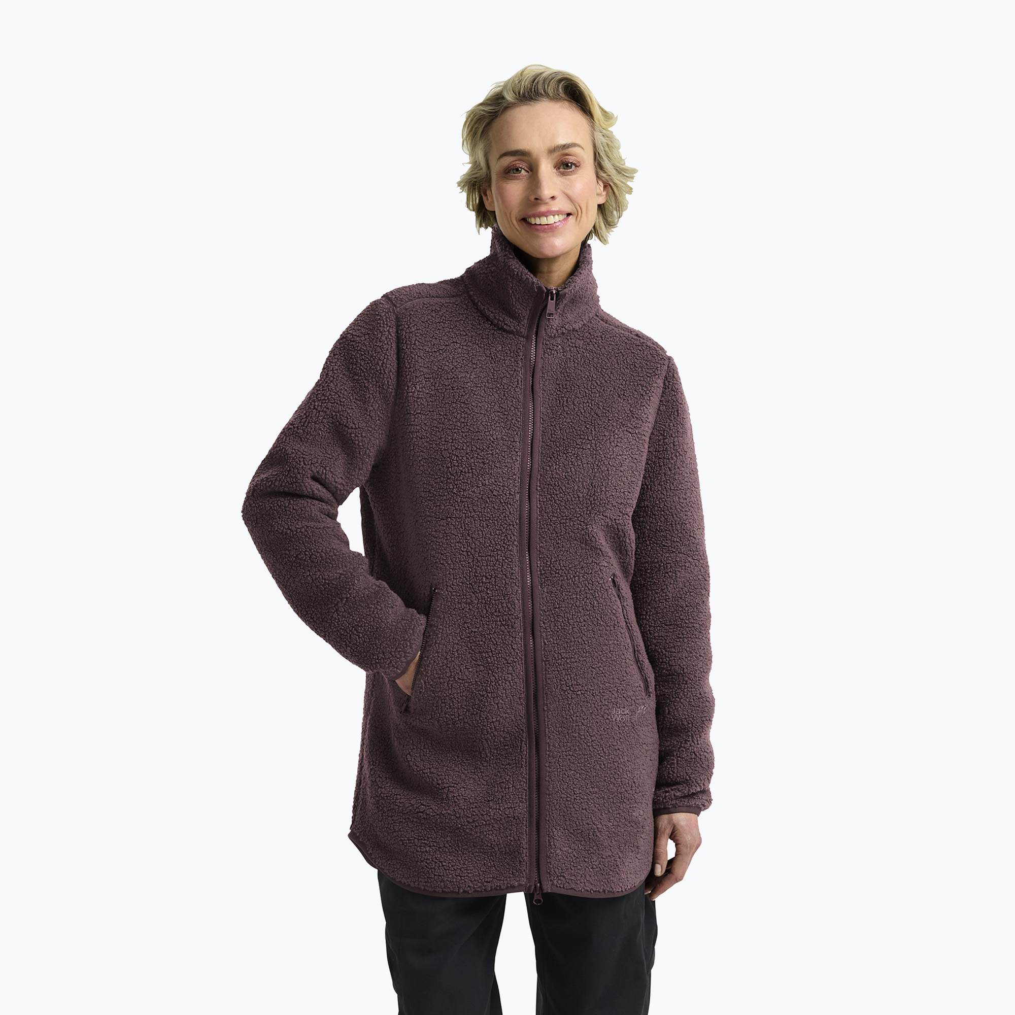 Дамски поларен суитшърт Jack Wolfskin High Curl Coat sheer plum