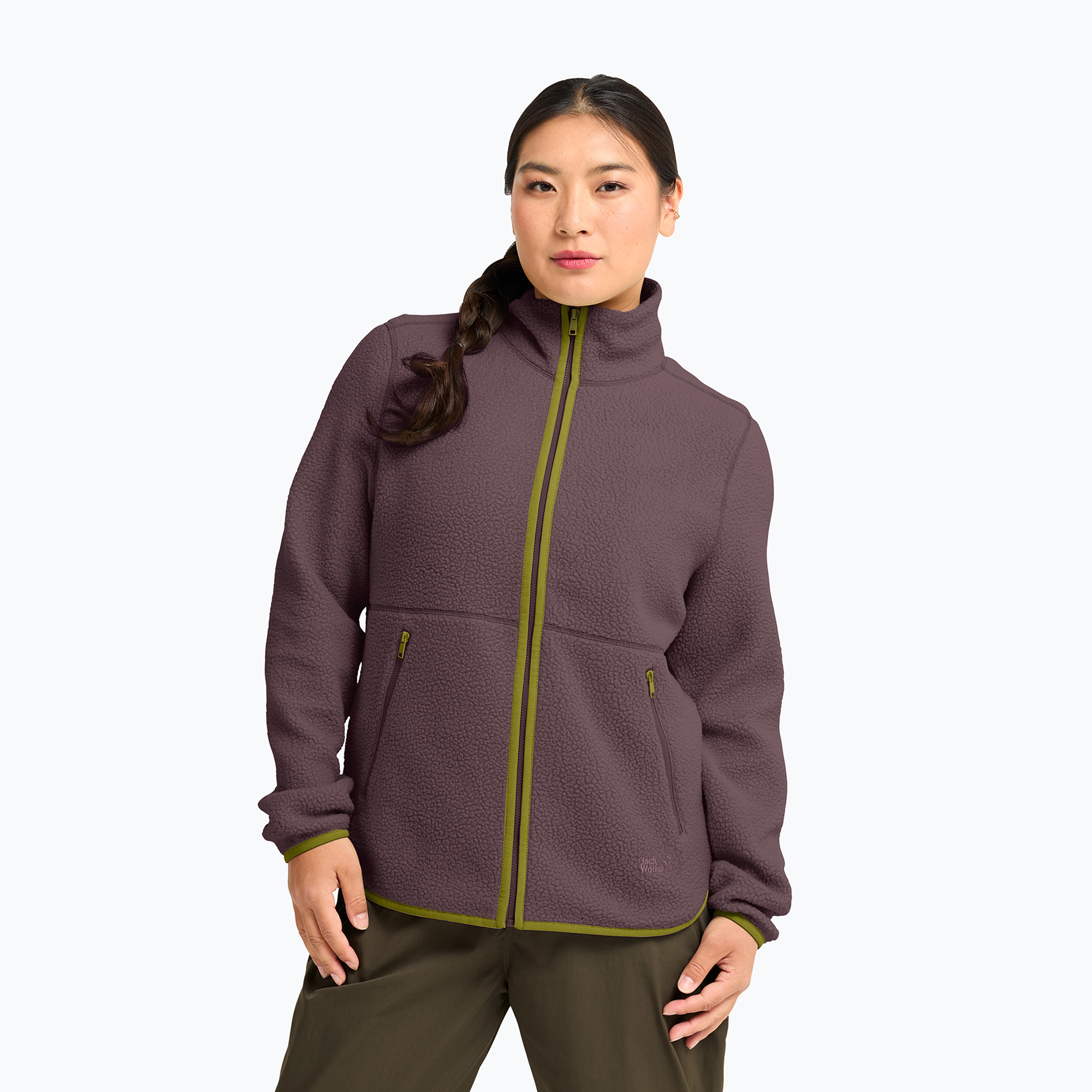 Дамски поларен суитшърт Jack Wolfskin Lite Curl Full Zip sheer plum