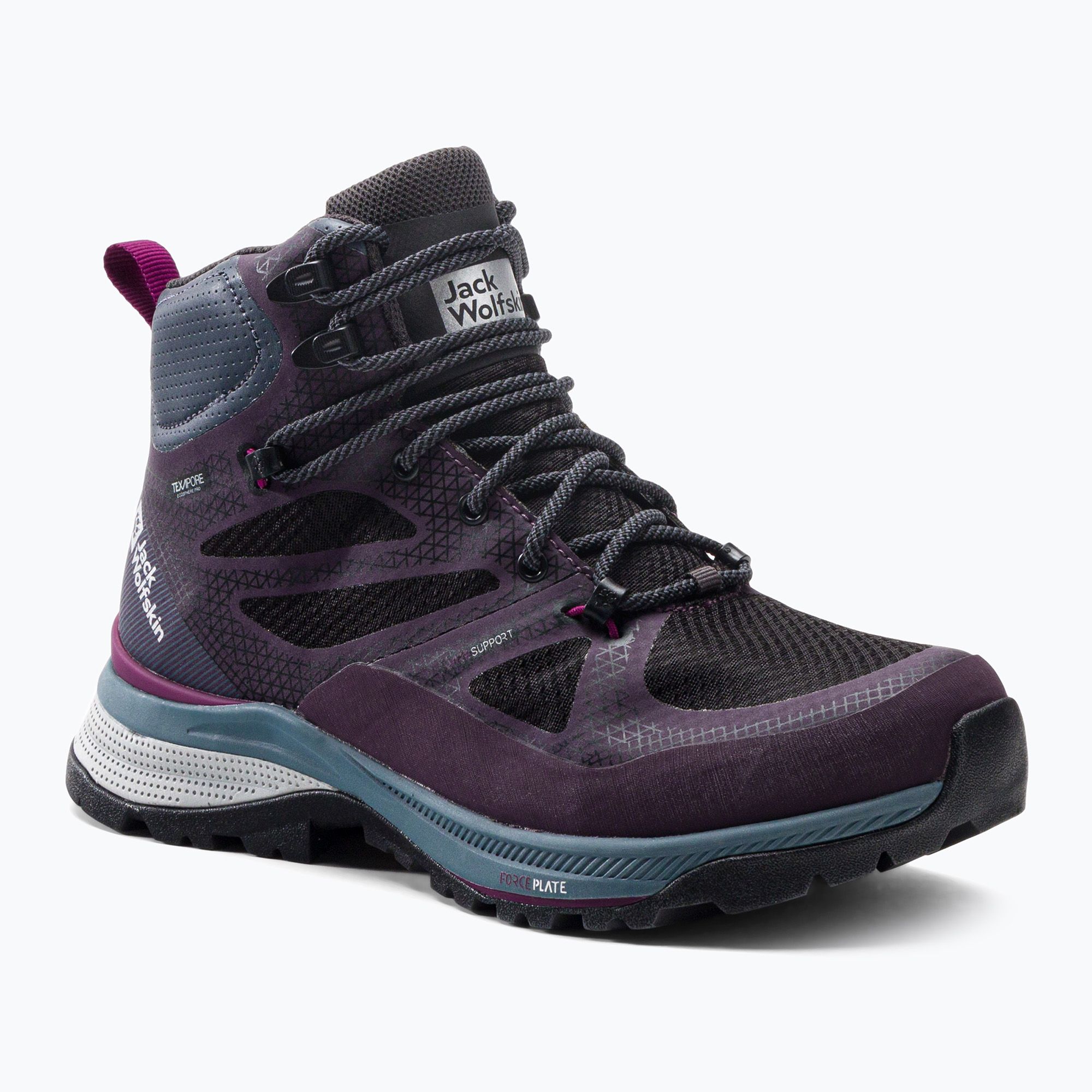 Buty trekkingowe damskie Jack Wolfskin Force Striker Texapore Mid purple/grey 