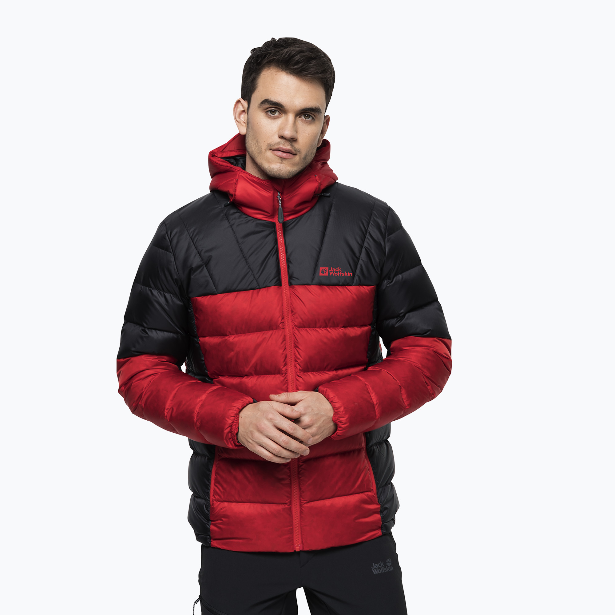 Kurtka puchowa męska Jack Wolfskin Nebelhorn Down Hoody adrenaline red 
