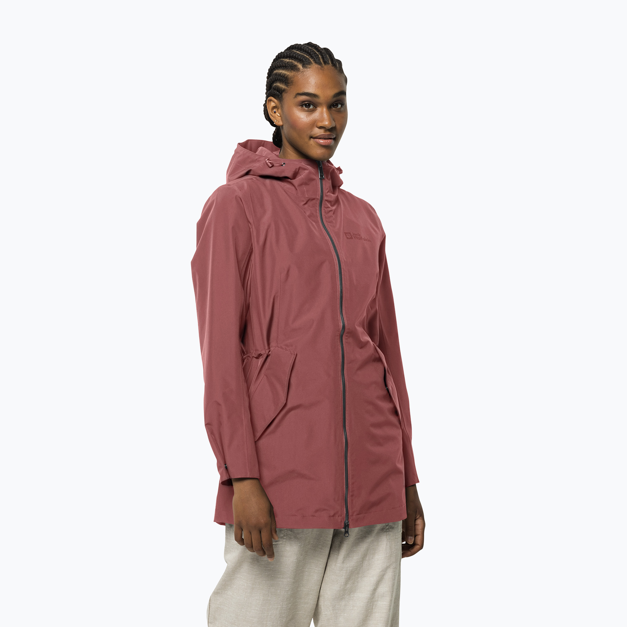 Płaszcz przeciwdeszczowy damski Jack Wolfskin Dakar Parka faded rose 