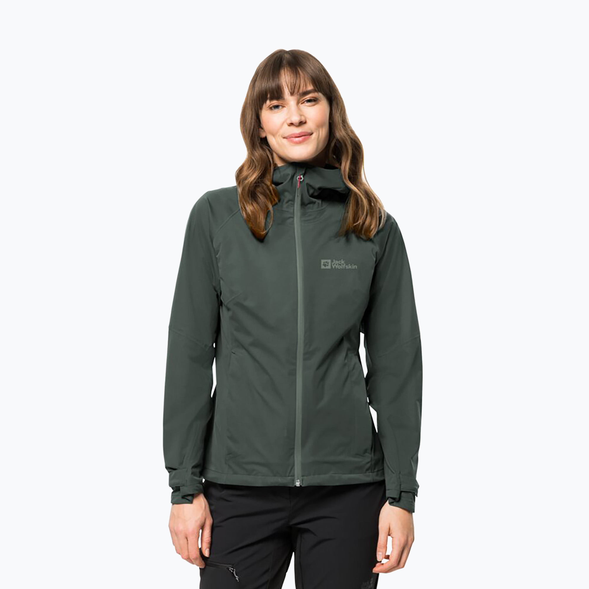 Kurtka przeciwdeszczowa damska Jack Wolfskin Highest Peak slate green 