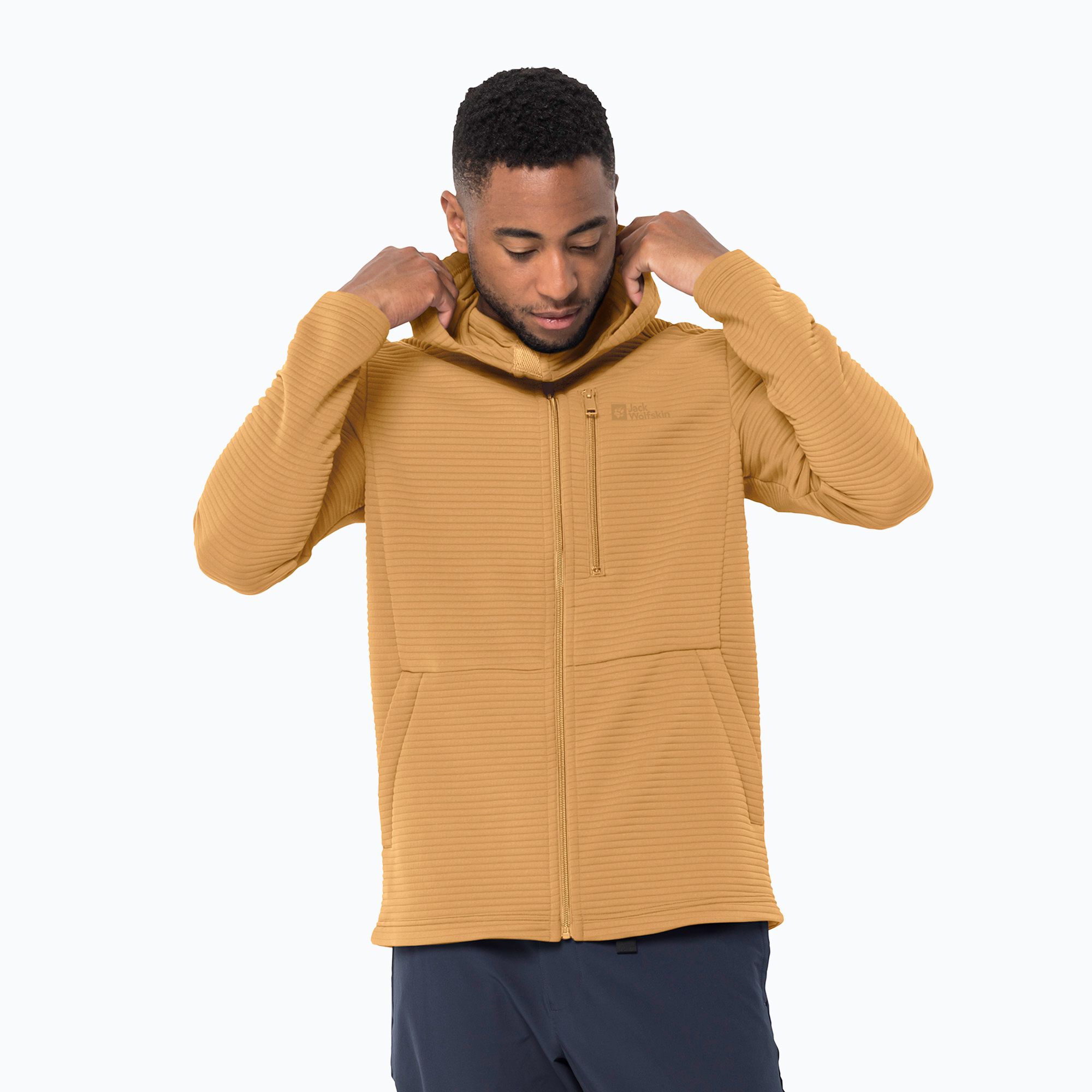 Bluza trekkingowa męska Jack Wolfskin Modesto Hooded honey yellow 