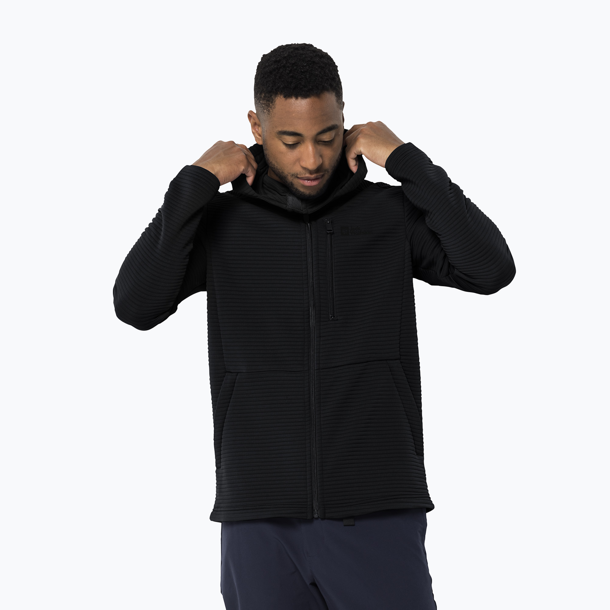 Bluza trekkingowa męska Jack Wolfskin Modesto Hooded black 