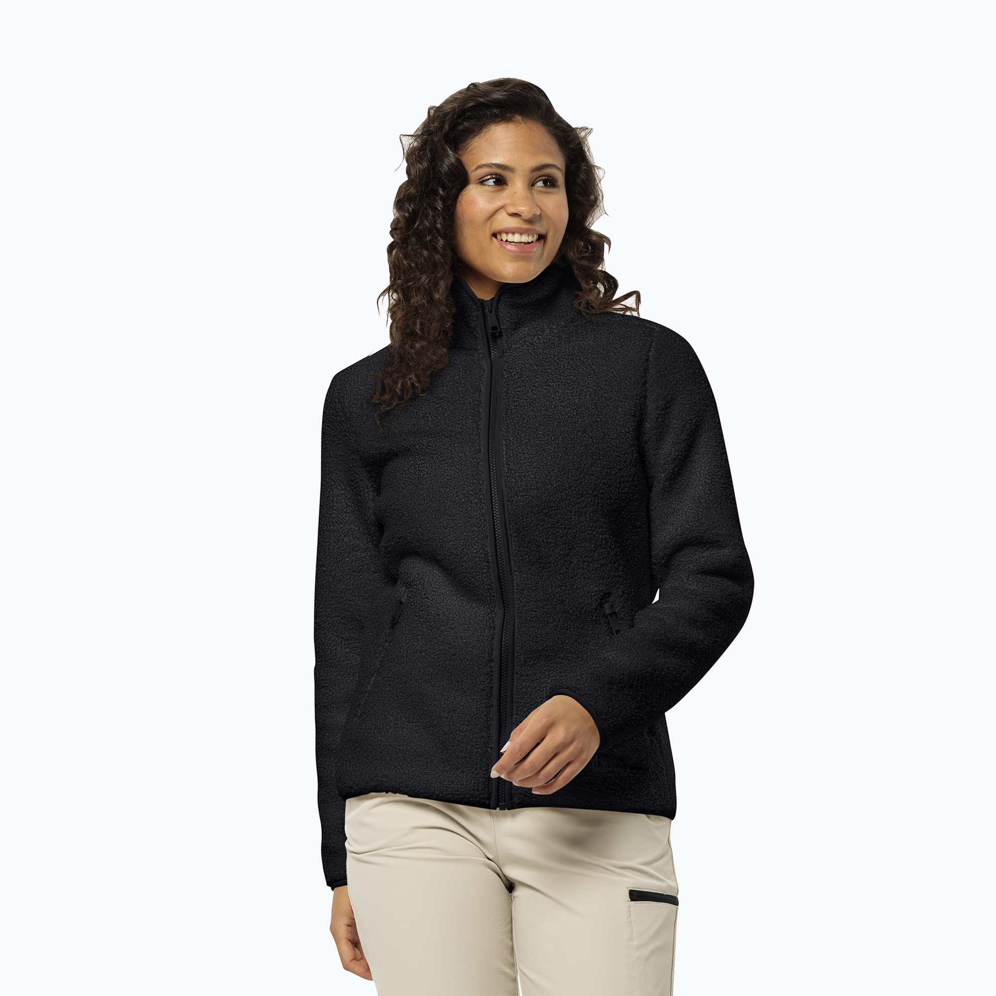 Bluza polarowa damska Jack Wolfskin High Curl black 