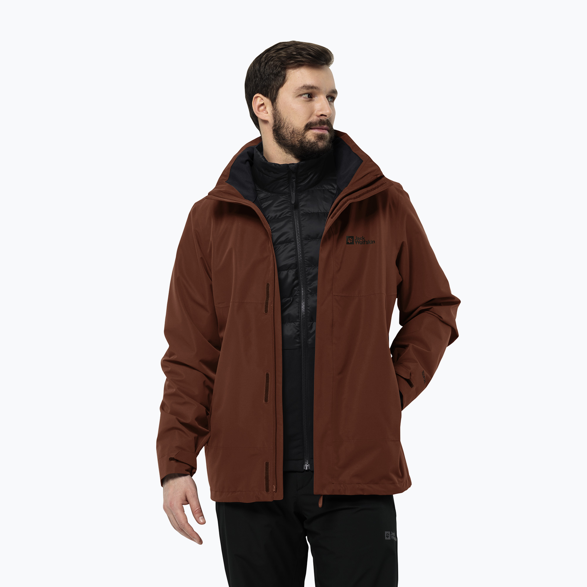 Jack Wolfskin pánska bunda do dažďa Feldberg Luntal 3v1 carmine (Luntal 3in1 1116251)