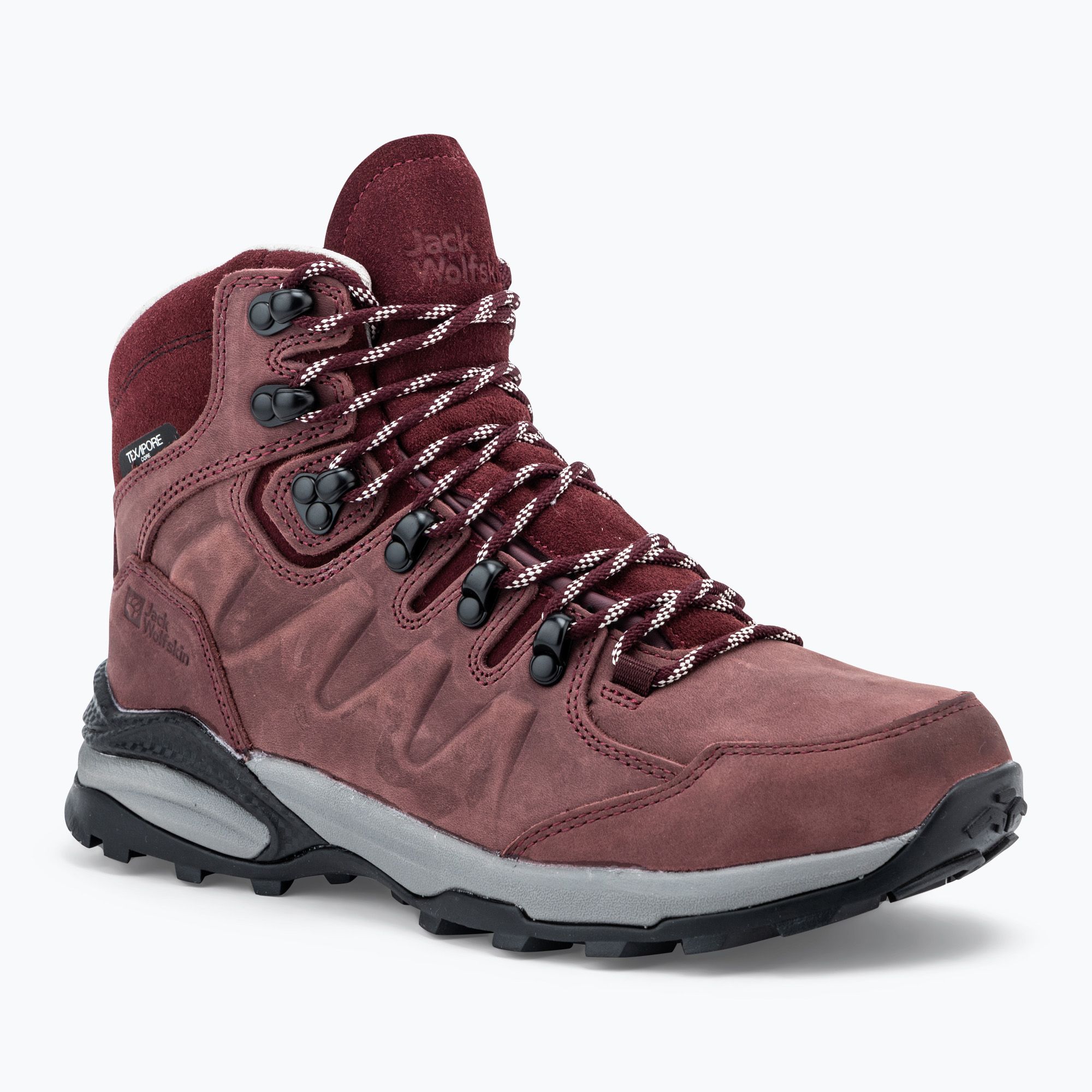 Buty trekkingowe damskie Jack Wolfskin Refugio Prime Texapore Mid dark maroon 