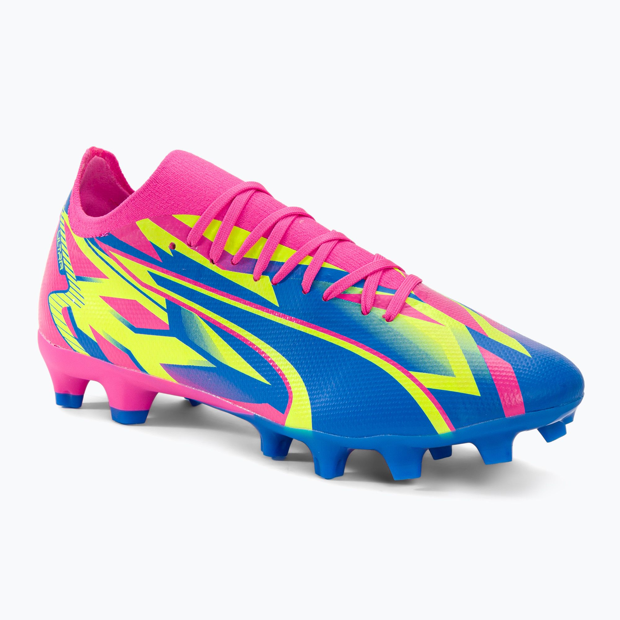 Buty piłkarskie męskie PUMA Ultra Match Energy FG/AG luminous pink/yellow alert/ultra blue 