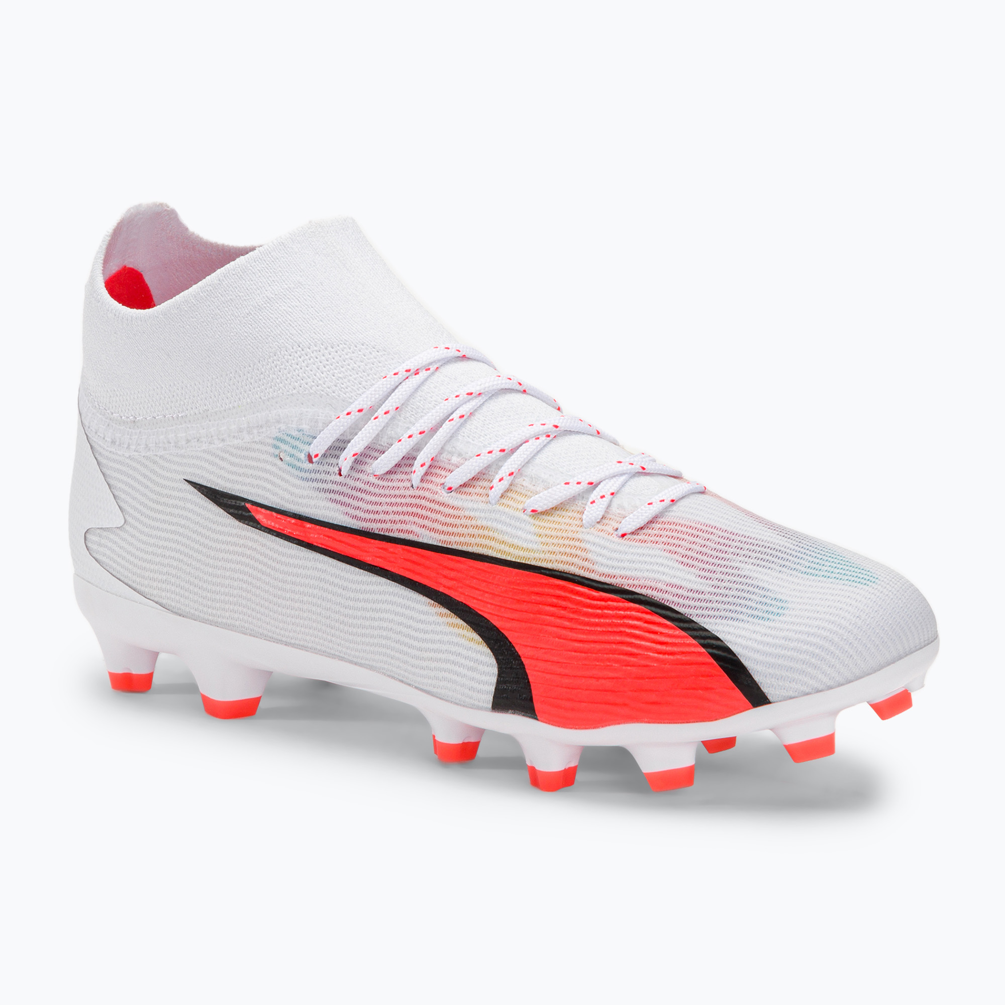 Buty piłkarskie dziecięce PUMA Ultra Pro FG/AG puma white/puma black/fire orchid 