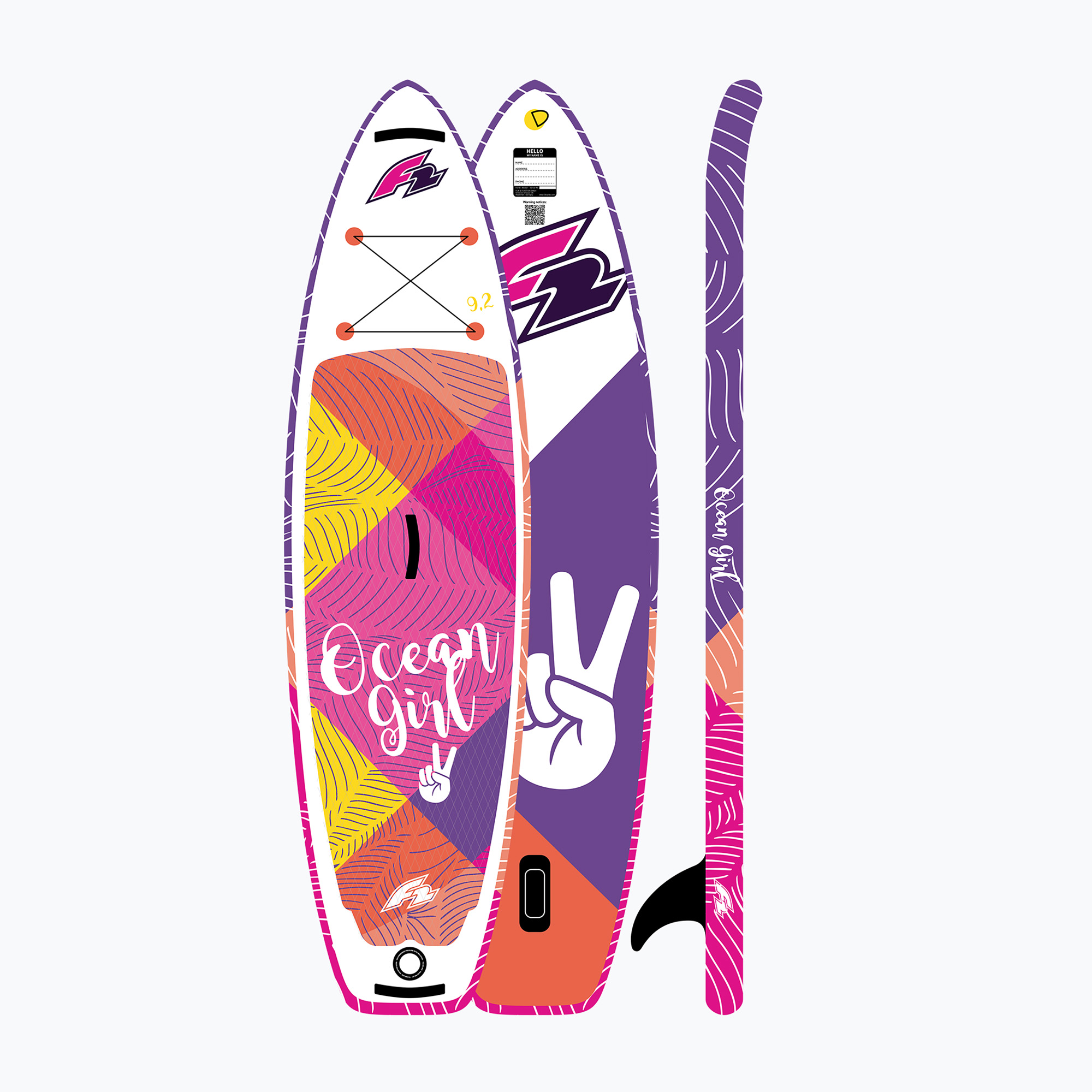 Zestaw deska SUP pompowana dziecięca F2 Ocean Boy 8'2