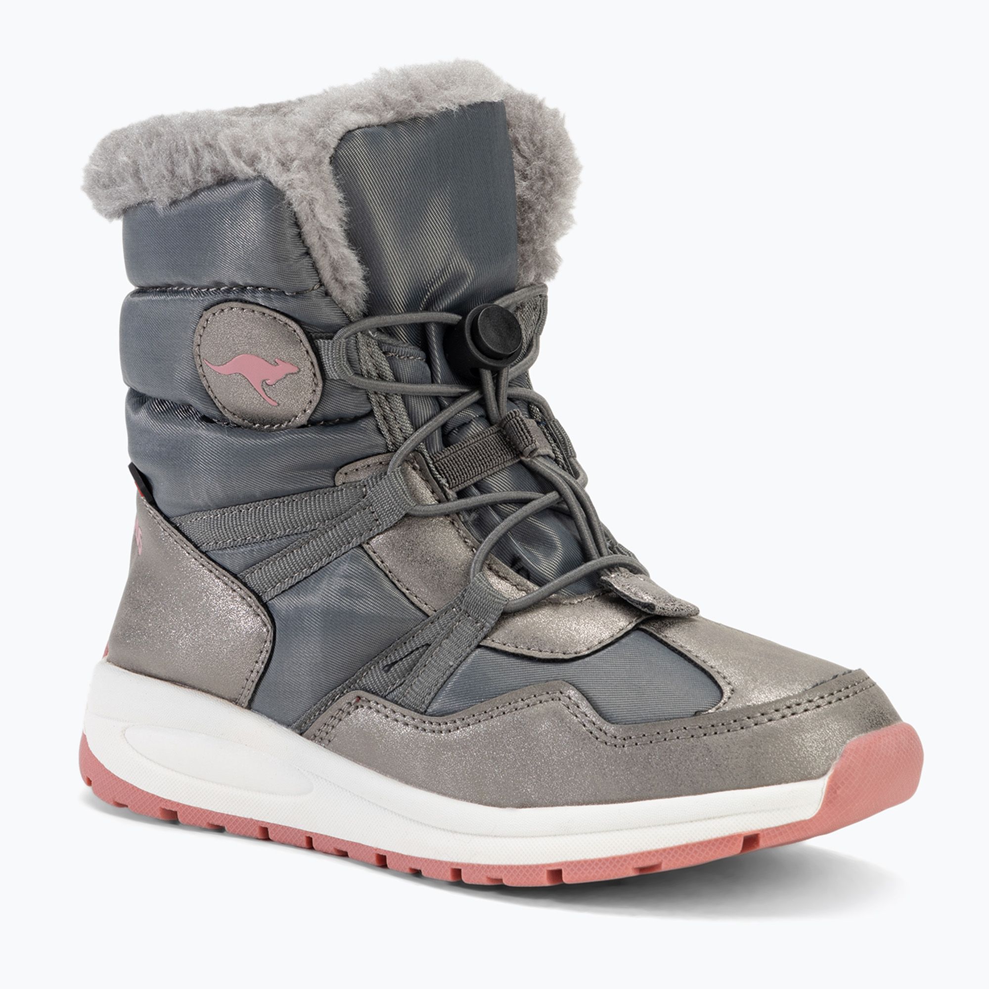 Śniegowce juniorskie KangaROOS K-PE Ski RTX steel grey/dusty rose 