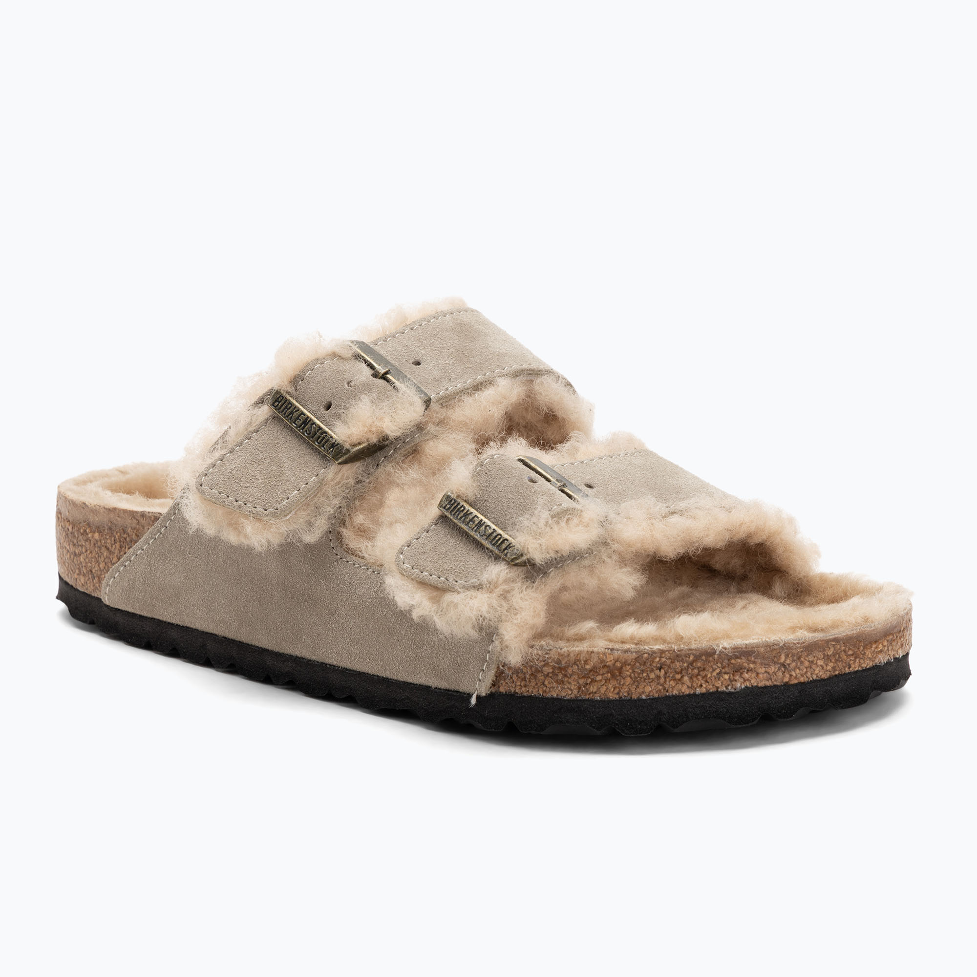 Klapki BIRKENSTOCK Arizona Shearling SL Regular taupe 