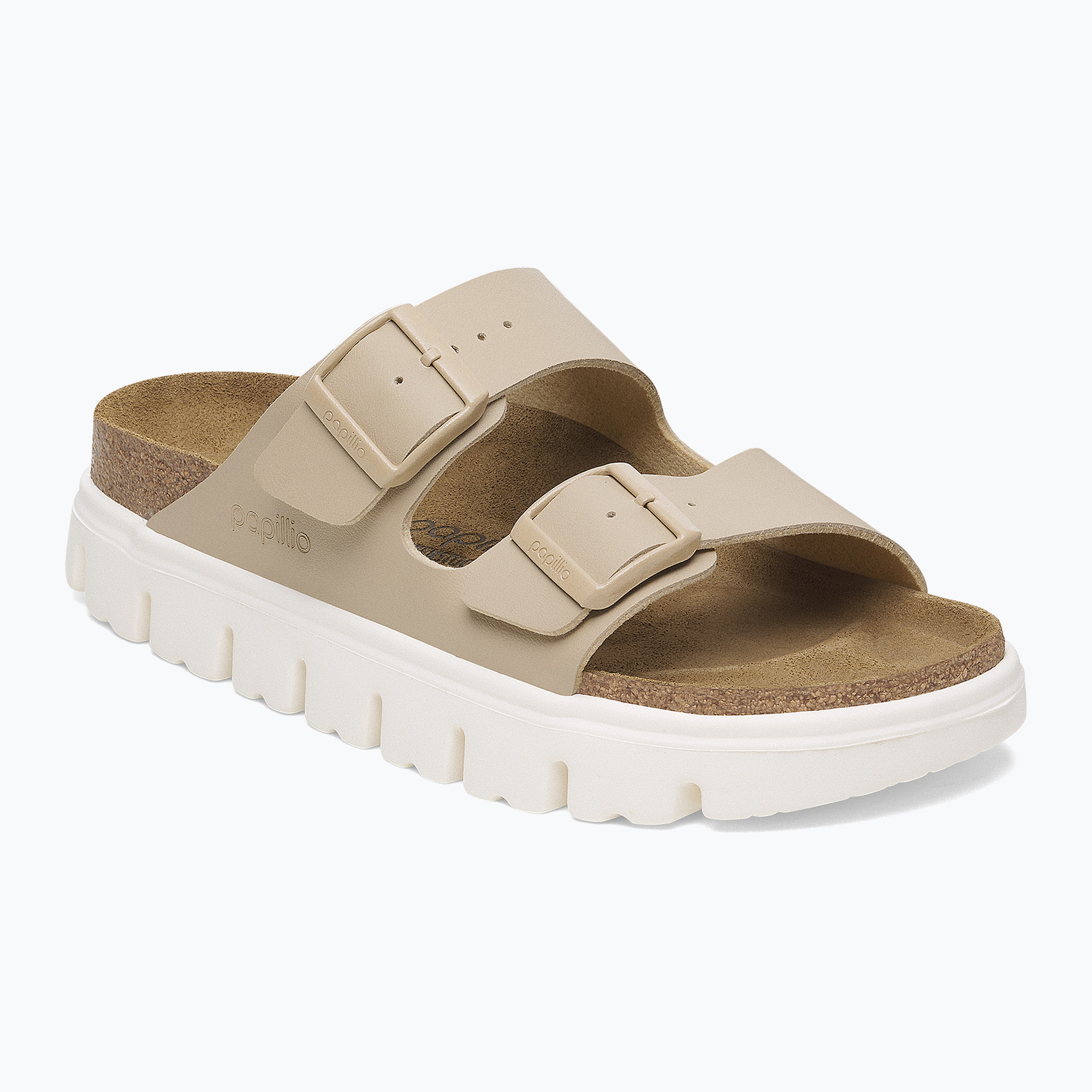 Klapki damskie BIRKENSTOCK Arizona Chunky Birko-Flor sandcastle 