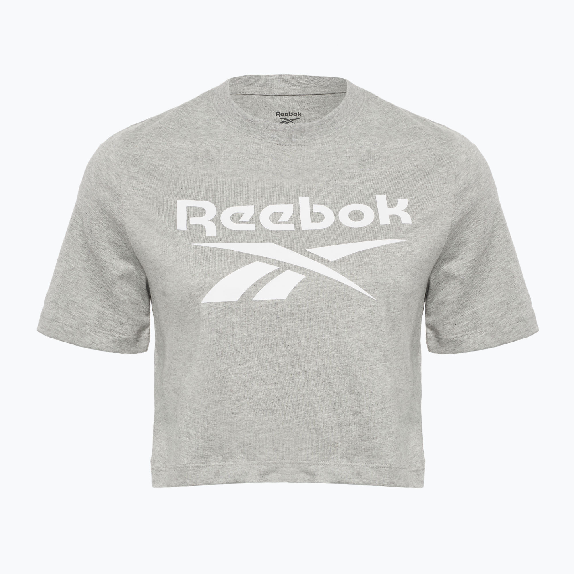 Reebok Identity Big Logo Crop Tee donna grigio medio heather