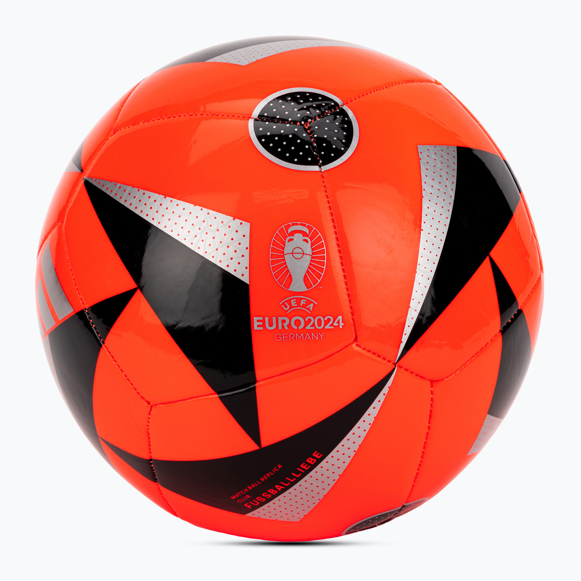 Футболна топка adidas Fussballiebe Club Euro 2024 solar red/black/silver metallic размер 4