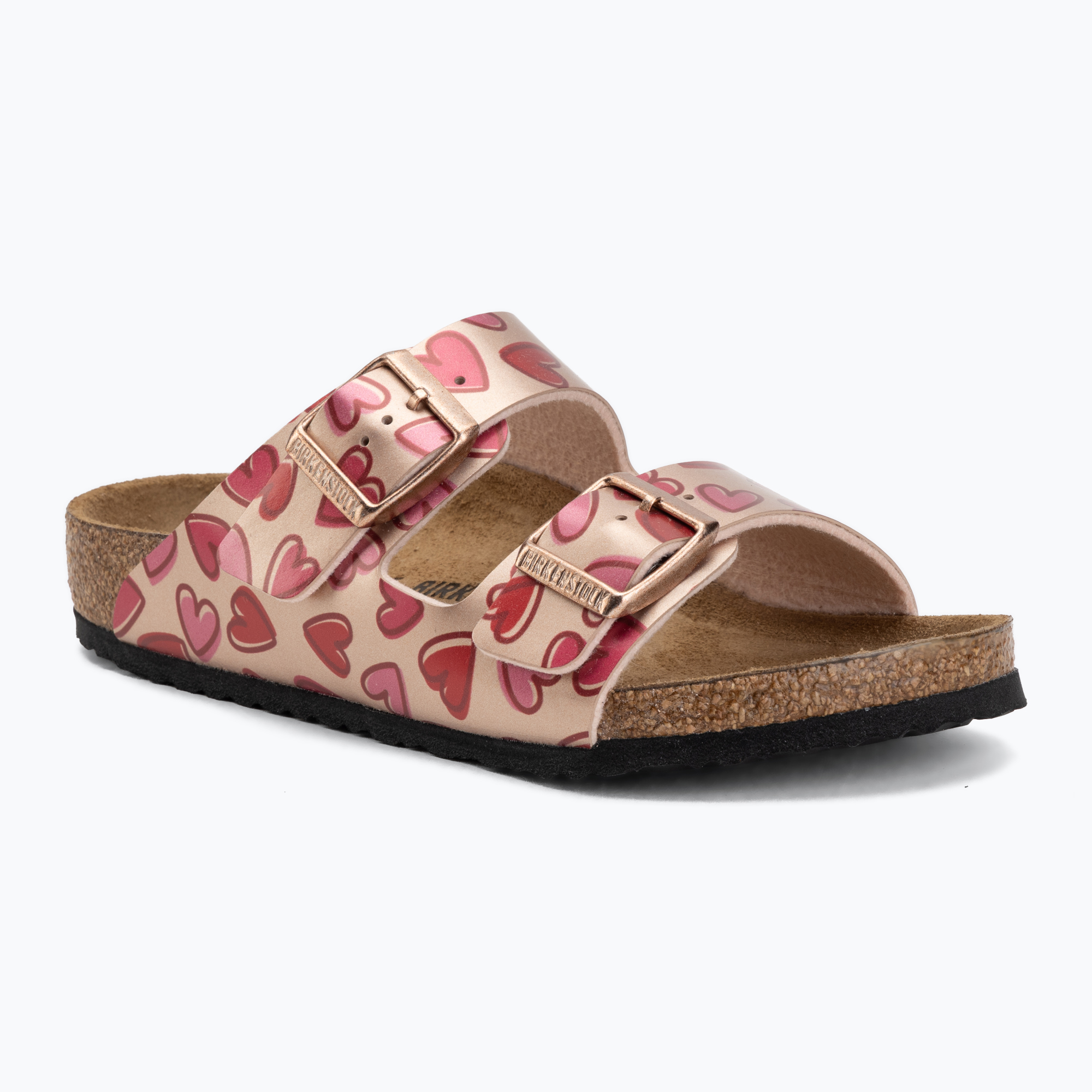 Детски чехли BIRKENSTOCK Arizona Birko-Flor Narrow electric metallic copper hearts