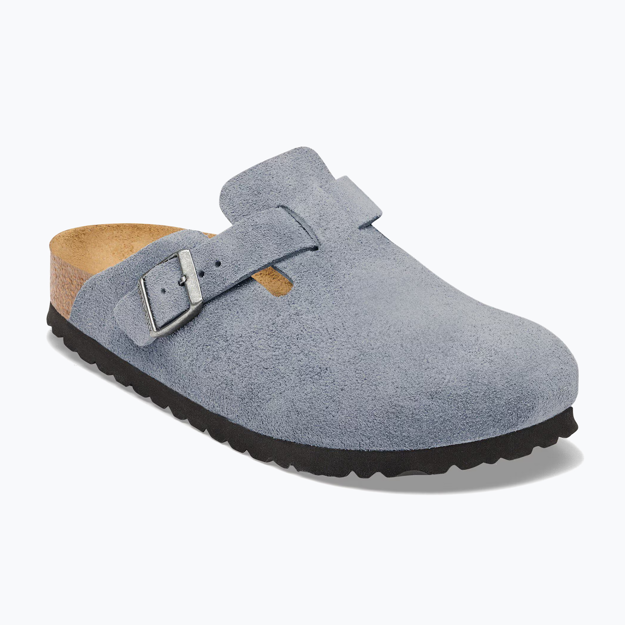 Чехли BIRKENSTOCK Boston Suede Leather stone blue