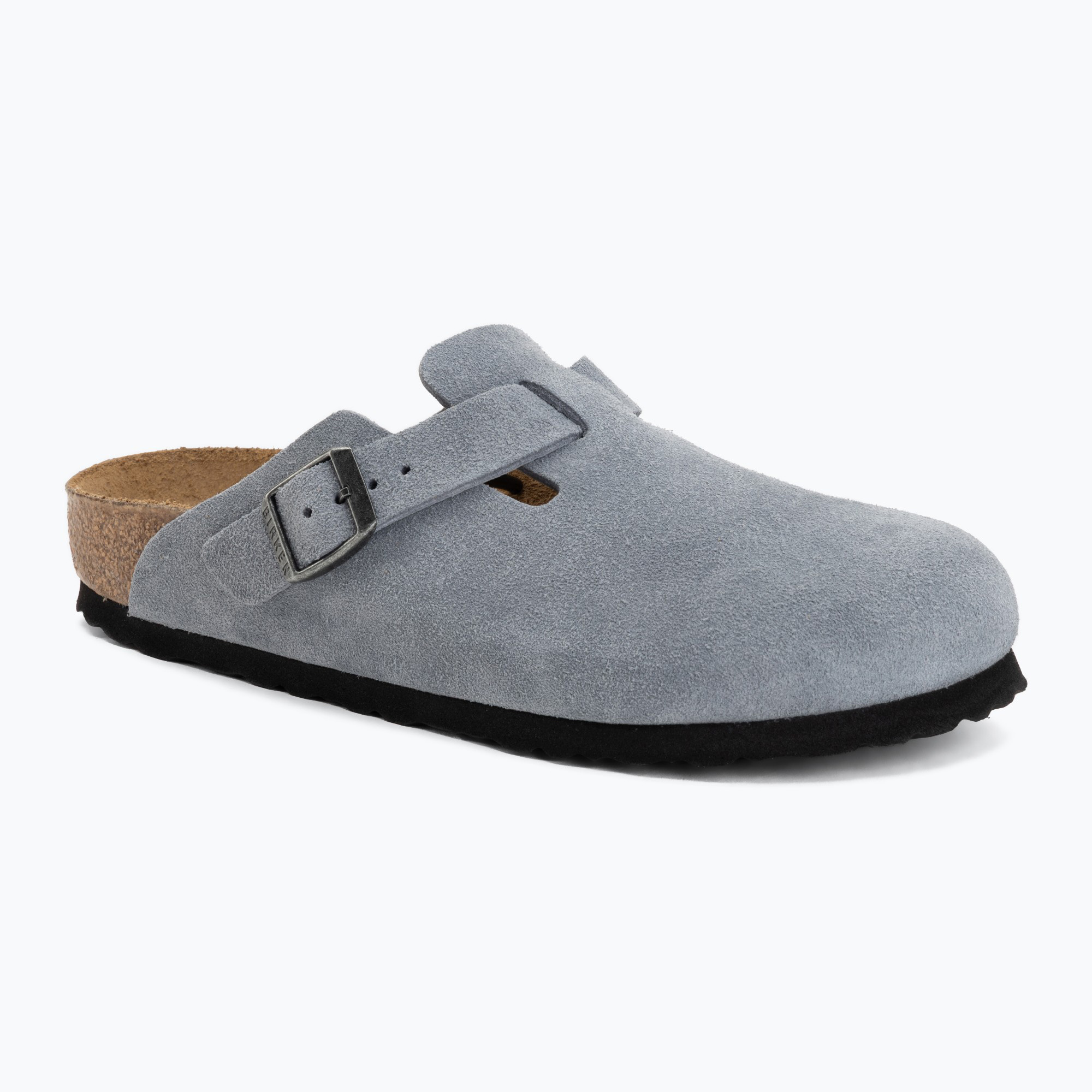 Чехли BIRKENSTOCK Boston Suede Leather stone blue