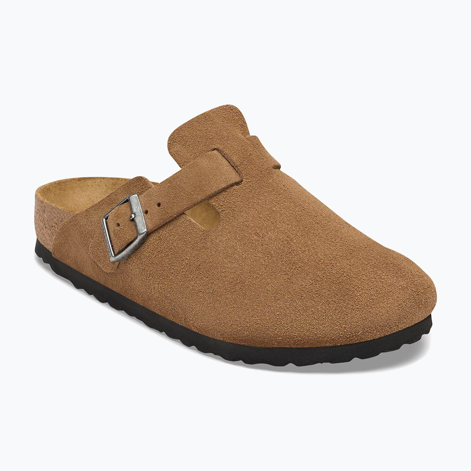 Чехли BIRKENSTOCK Boston Suede Leather dark tea