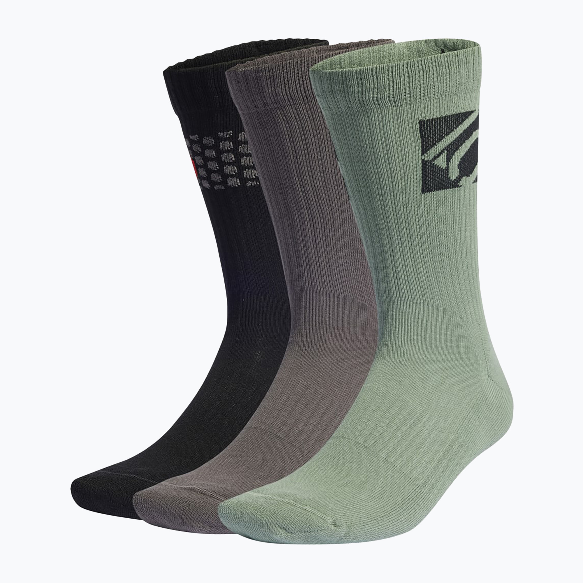 adidas FIVE TEN Cushioned Crew zokni 3 pár fekete/ezüstzöld/szénszürke (Cushioned Crew Sock IN4667)