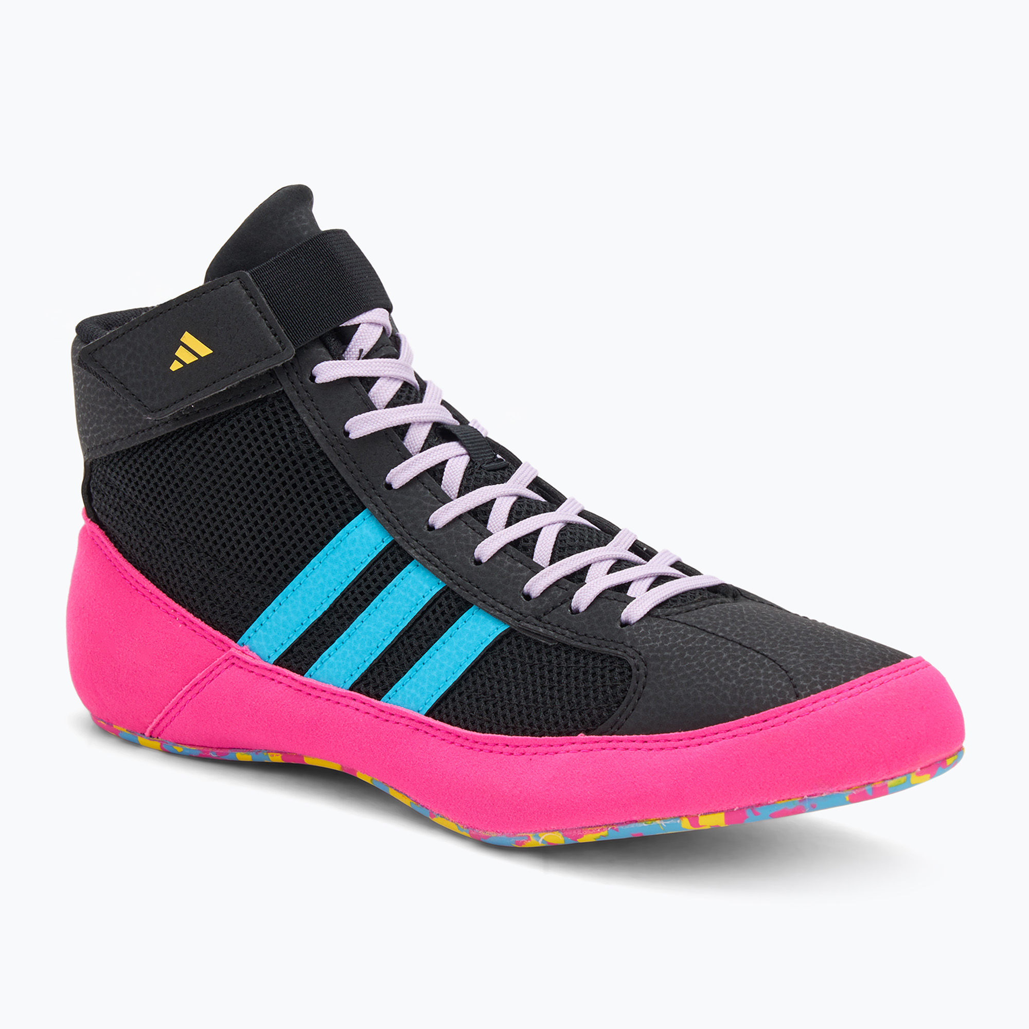 Buty bokserskie adidas HVC core black/signal cyan/yellow