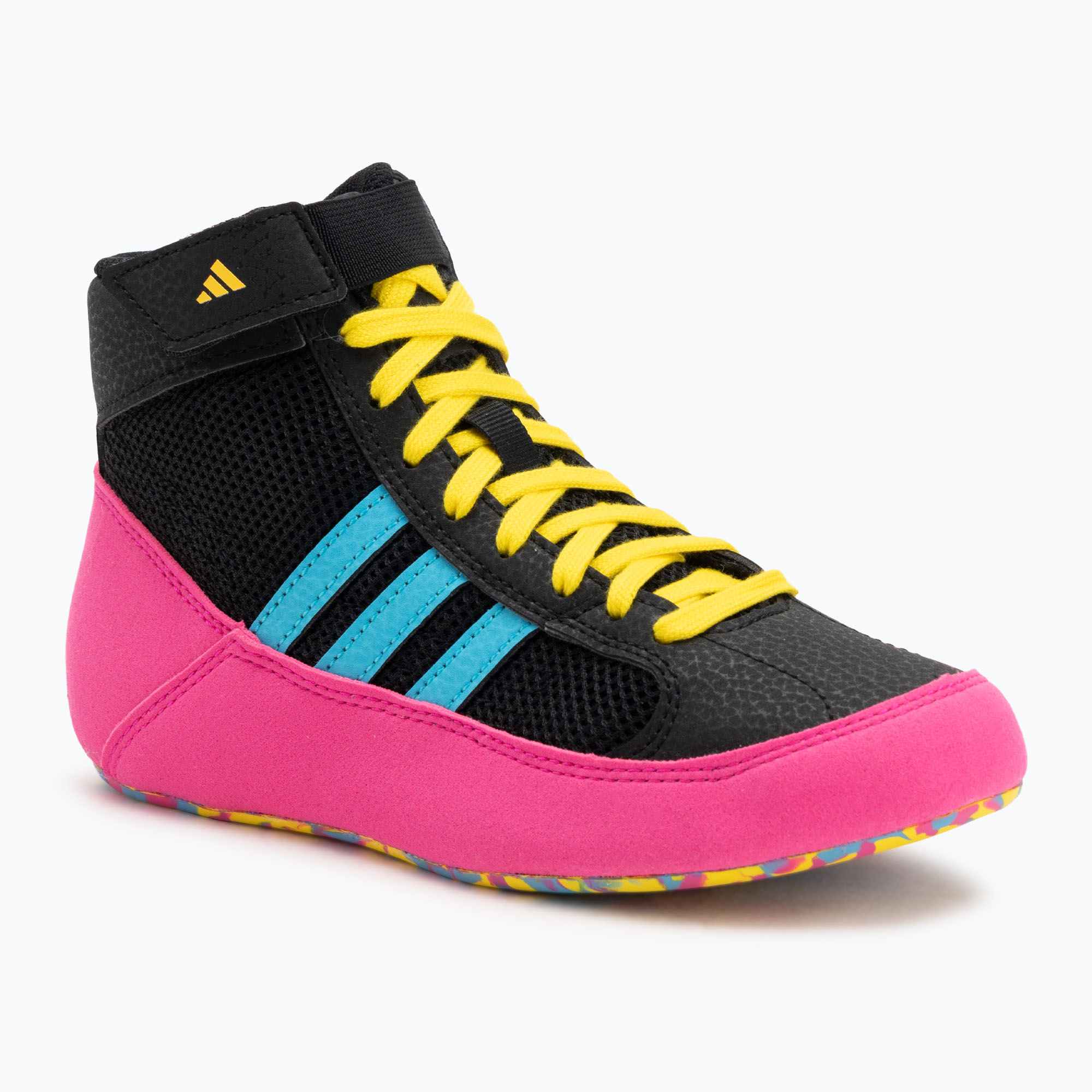 Buty bokserskie adidas Havoc core black/signal cyan/yellow 