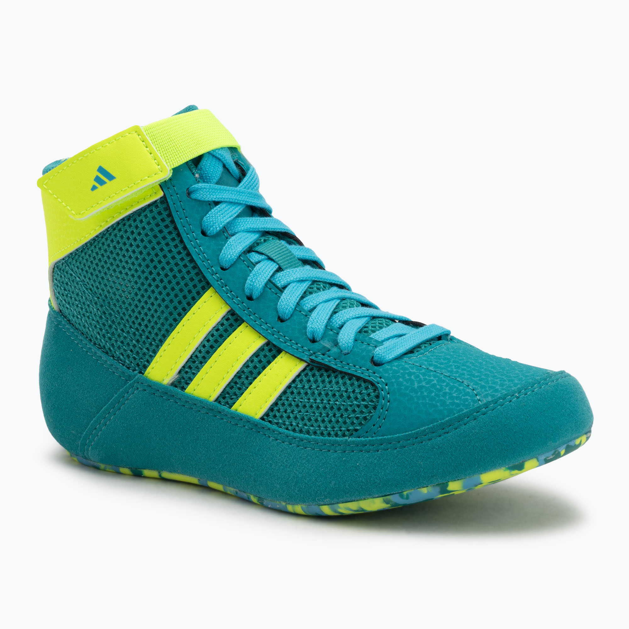 Buty zapaśnicze dziecięce adidas Havoc purple team/lucid lemon/signal cyan