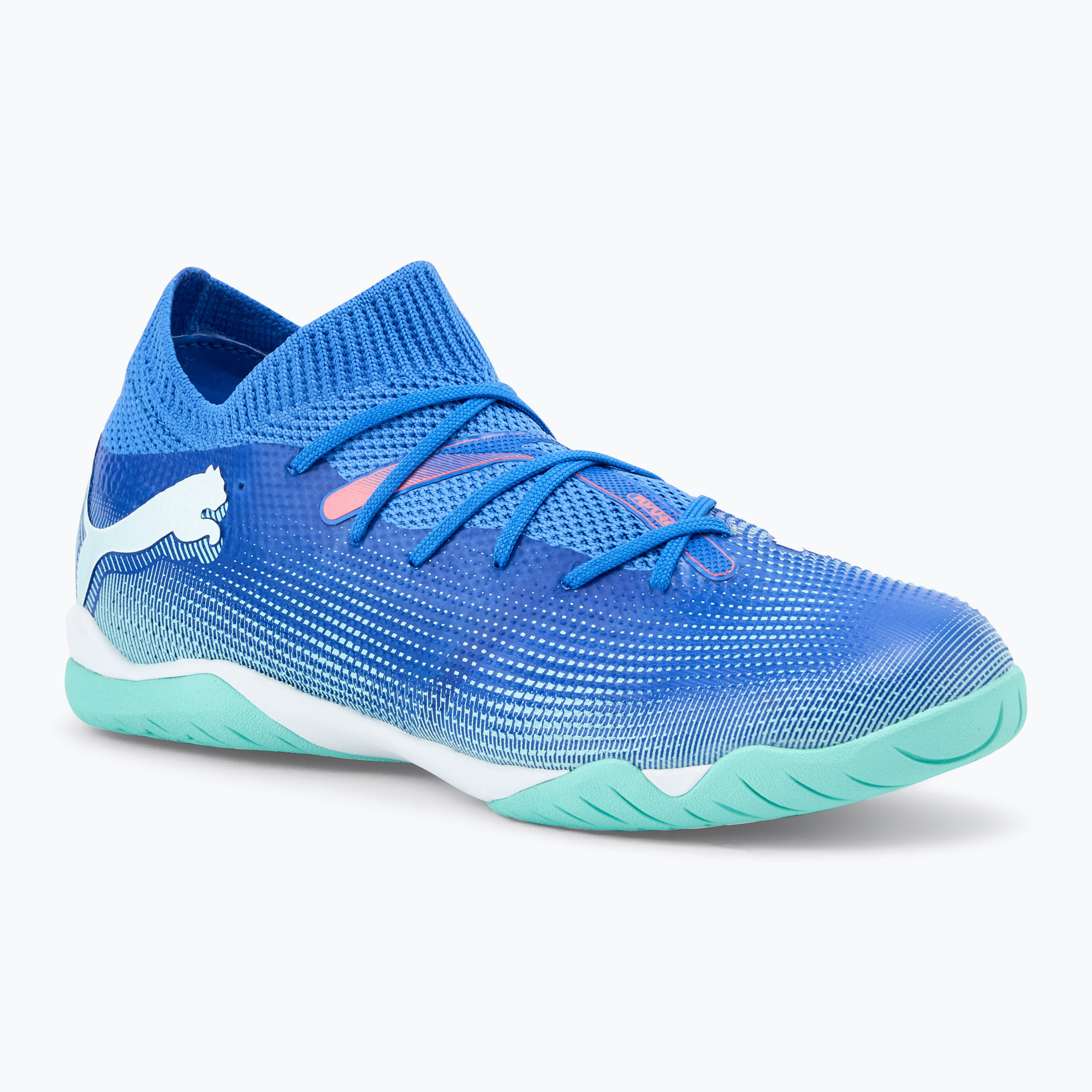 Buty piłkarskie dziecięce PUMA Future 7 Match It + Mid Jr bluemazing/puma white/electric peppermint 