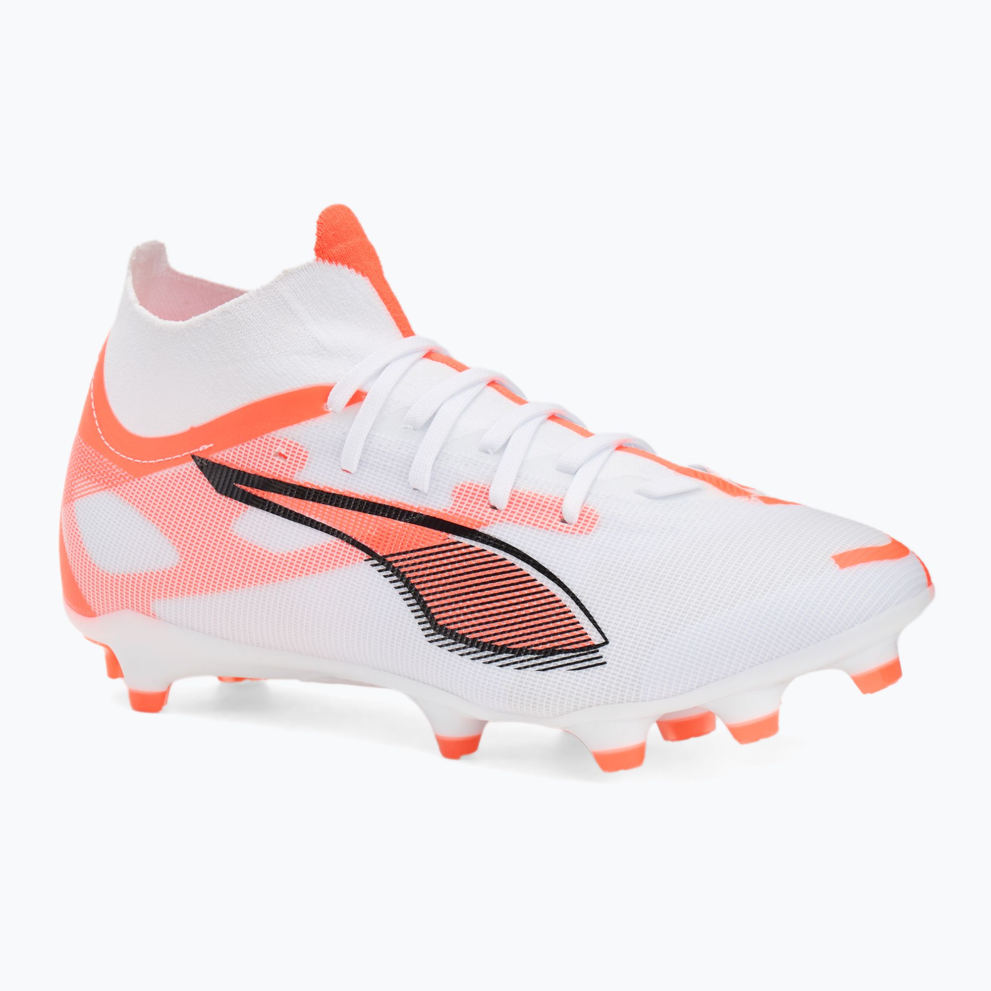 Buty piłkarskie męskie PUMA Ultra 5 Match+ FG/AG puma white/puma black/glowing red 