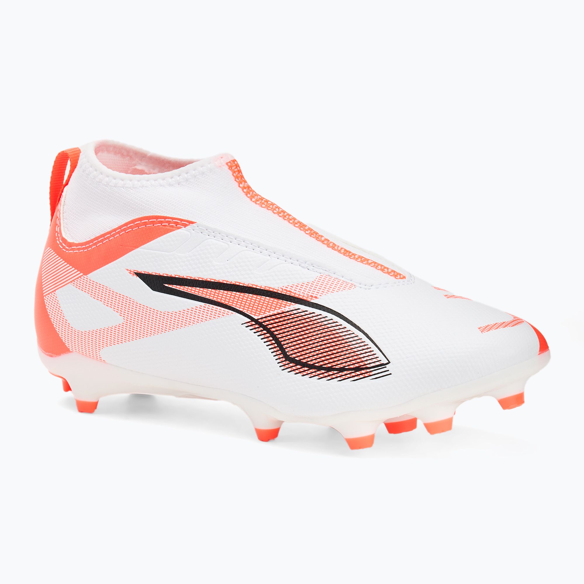 Buty piłkarskie dziecięce PUMA Ultra 5 Match+ LL FG/AG Jr puma white/puma black/glowing red 