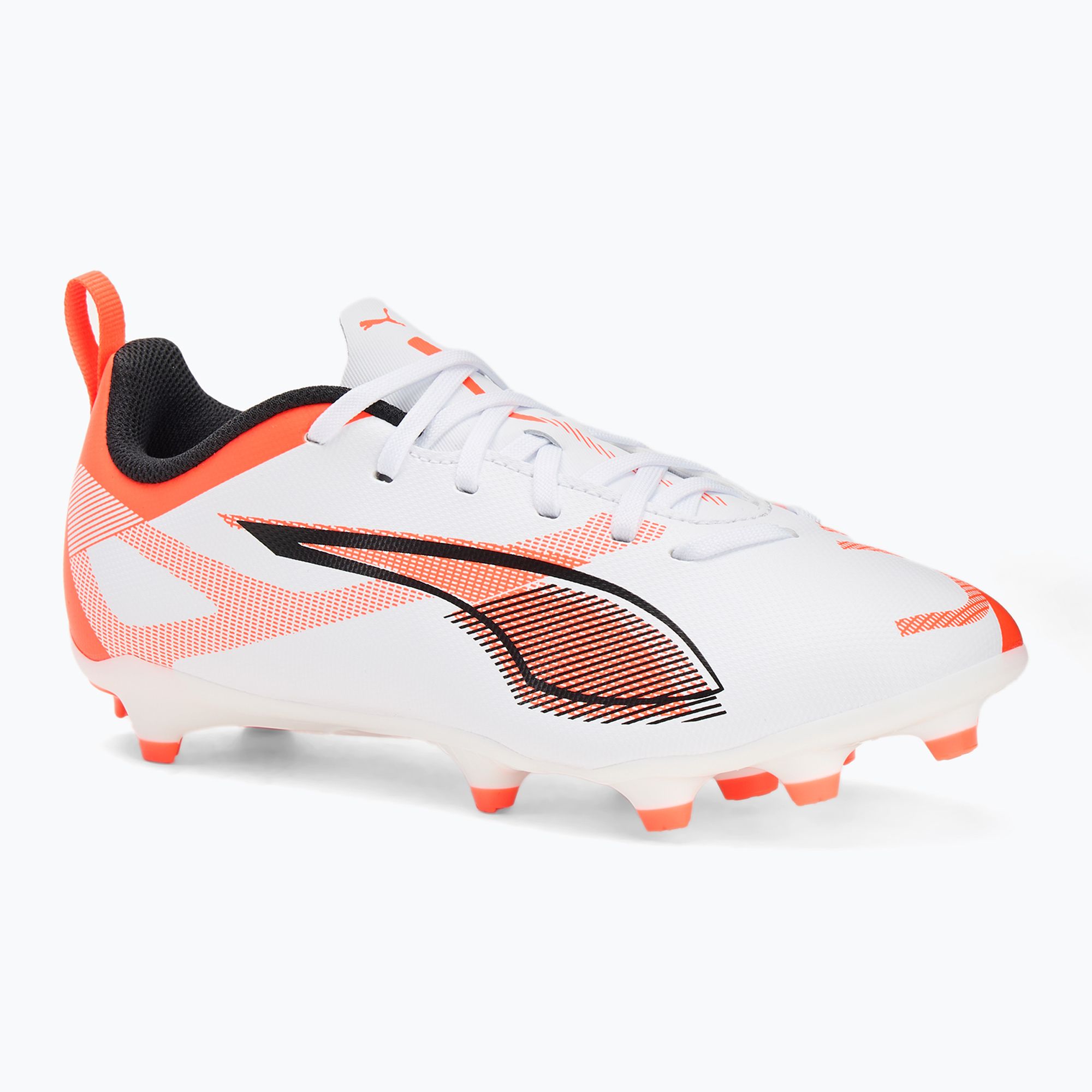 Buty piłkarskie dziecięce PUMA Ultra 5 Play FG/AG Jr puma white/puma black/glowing red 