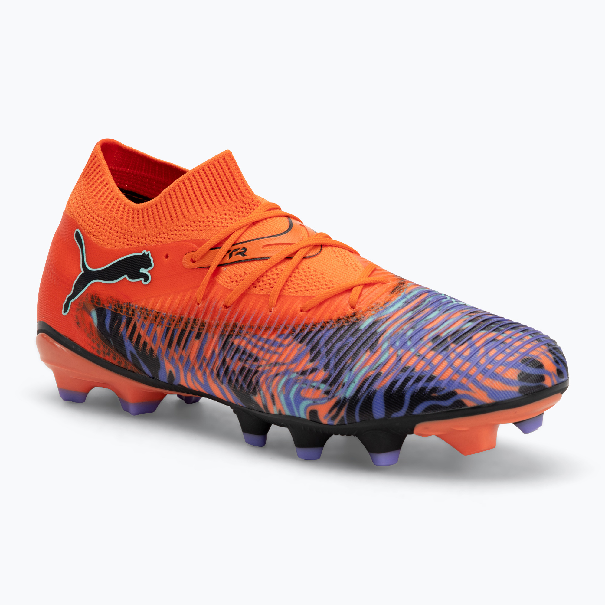 Buty piłkarskie męskie PUMA Future 8 Match Creativity FG/AG orange poppy/black/dark amethyst/electric peppermint