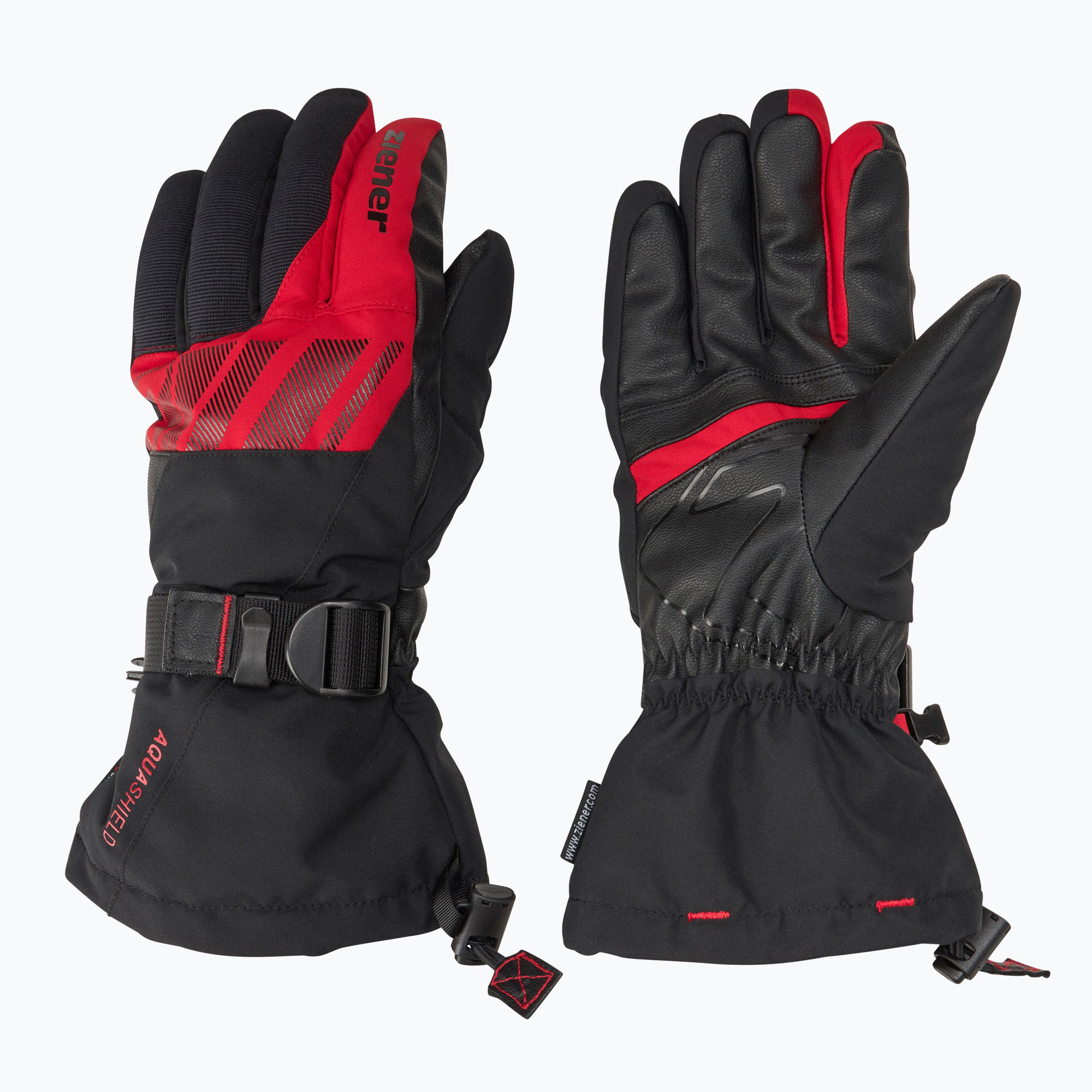 Férfi síkesztyű ZIENER Ghalion Aquashield black/red salsa (Ghalion Aquashield 801220.12458)