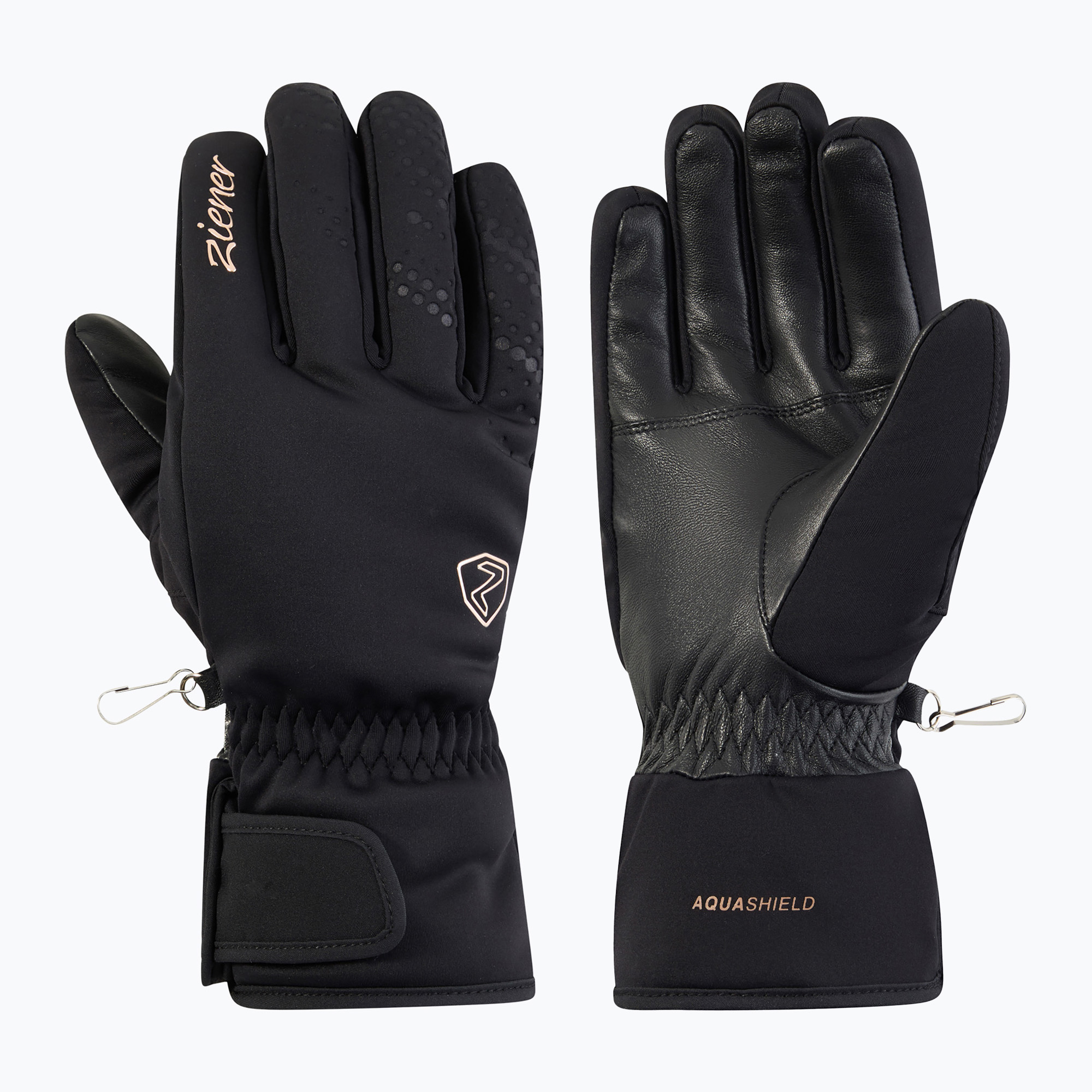 Дамски скиорски ръкавици Ziener Kehnia-Z Aquashield PR Glove black/rose metallic