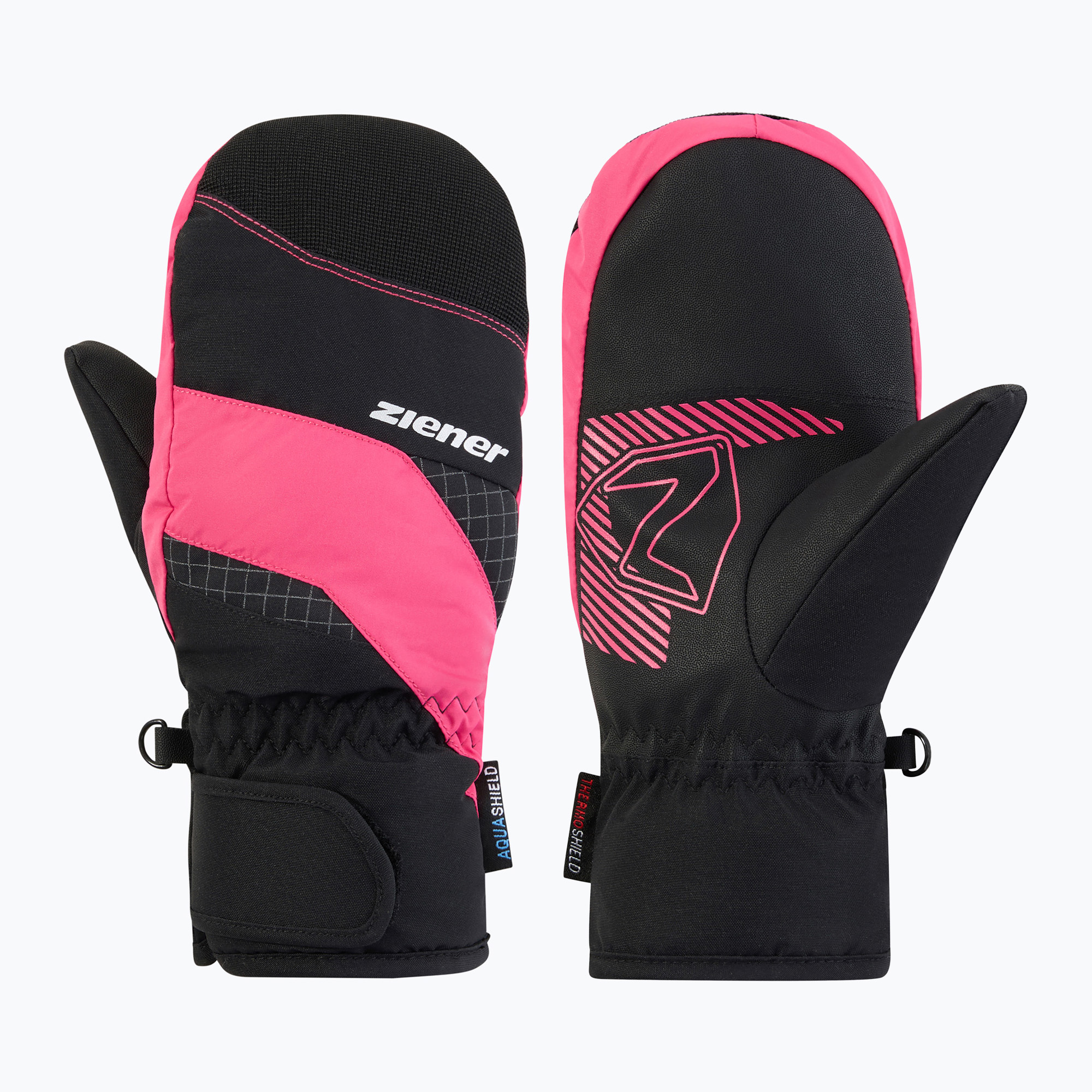 Детски скиорски ръкавици ZIENER Luuki-Z Aquashield black/pop pink