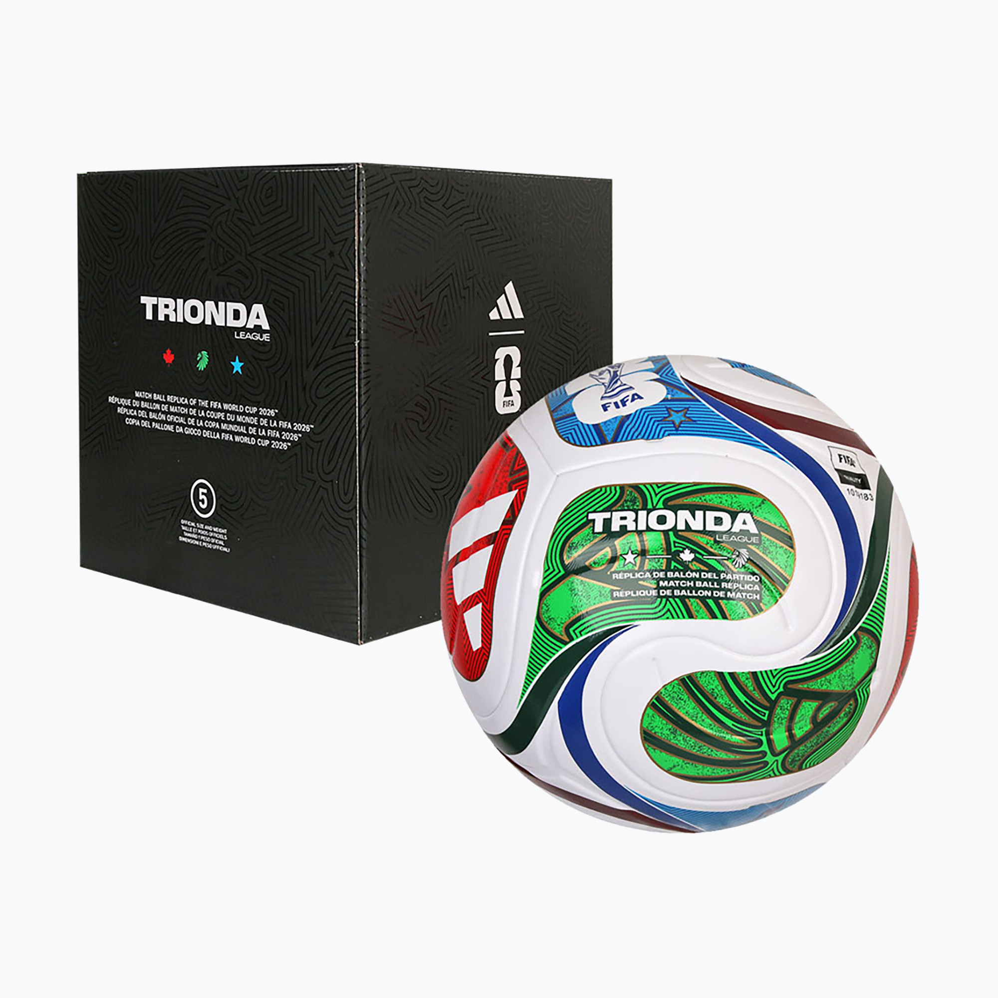 Minge de fotbal adidas Trionda League Box World Cup 26 multicolor
