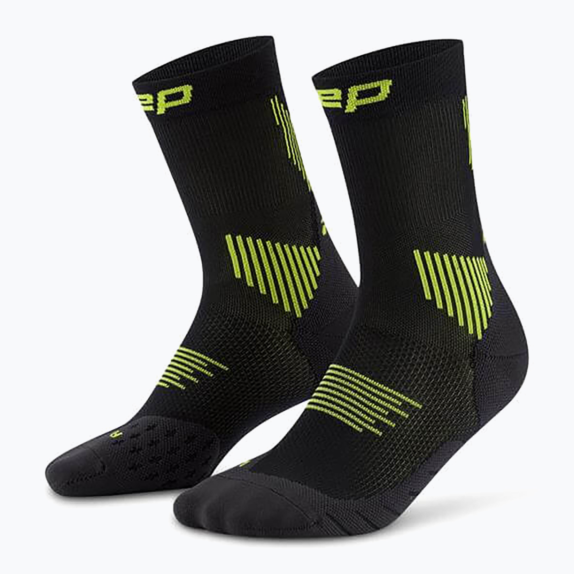 CEP Мъжки чорапи за компресия Run Mid Cut 5.0 black/lime