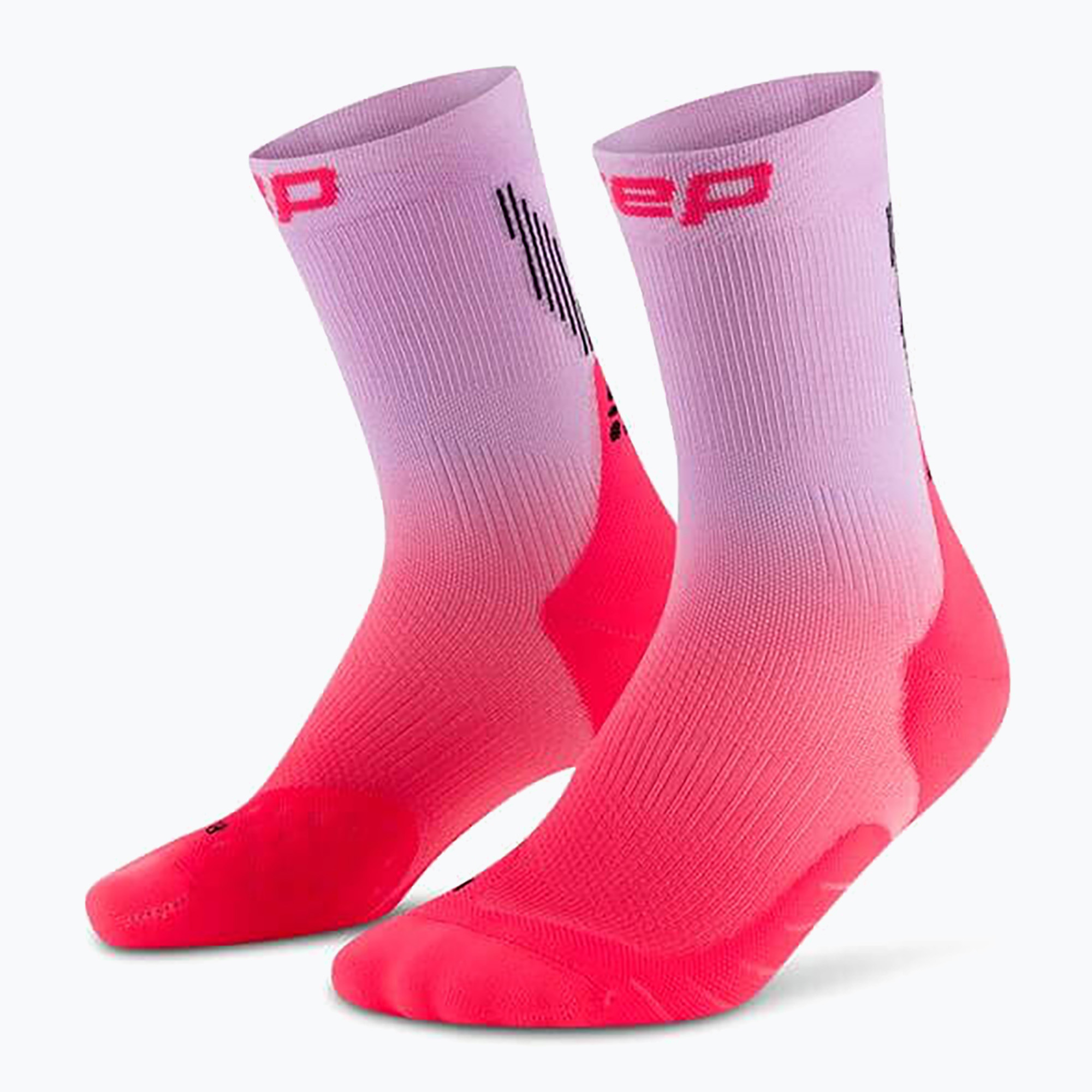 CEP мъжки чорапи за компресия Run Edt. Gradient Mid Cut Compression 5.0 pink/lilac fade